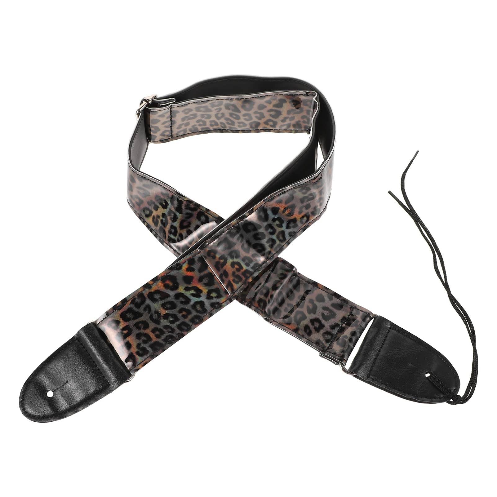 HEALLILY Guitar Strap Adjustable Leather Leopard Print Guitar Belt Musical Instrument Accessories for Bass Electric Acoustic Gui