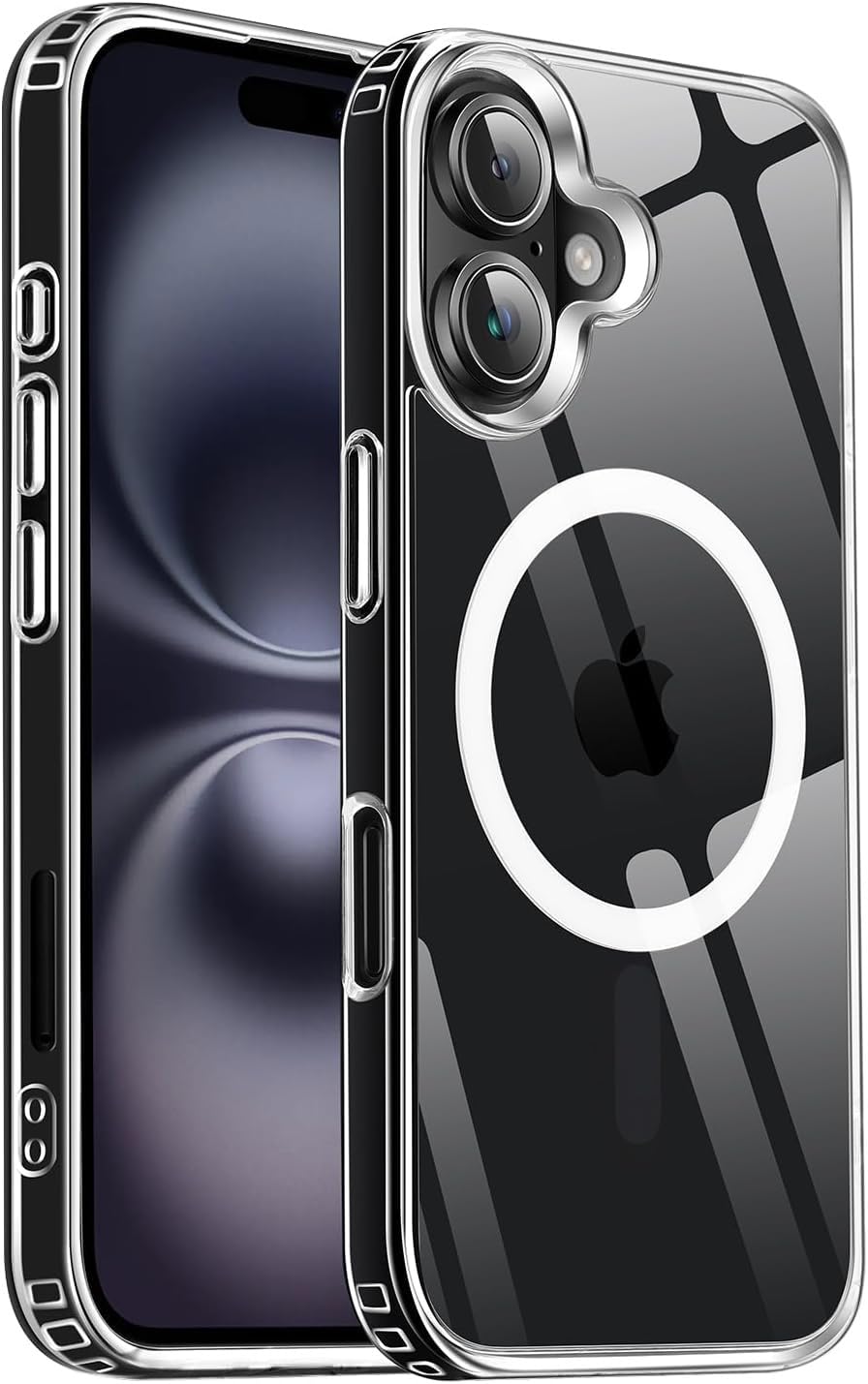 Yzoiko Strong Magnetic Clear For Iphone 16 Case [10Ft Military Grade Protection] Compatible With Magsafe Anti Yellowing Shockpro