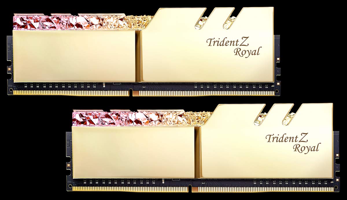 G.Skill 32Gb Ddr4 Trident Z Royal Gold 3600Mhz Pc4 28800 Cl19 1.35V Dual Channel Kit