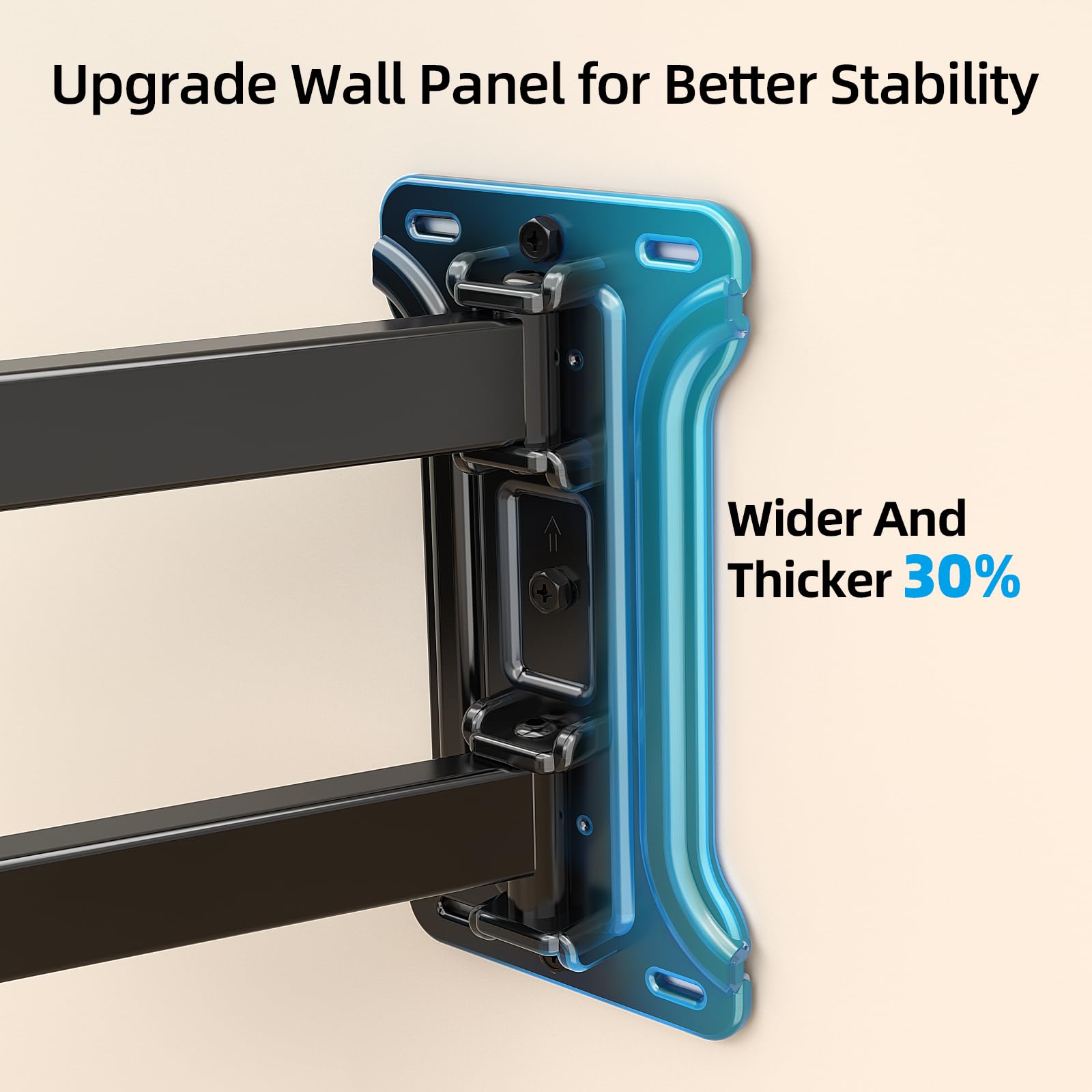 Hcmounting Long Arm Corner Tv Wall Mount With 30 Inch Extension For 32'' 80'' Tvs, Easy Single Stud Install, Full Motion Swivel,