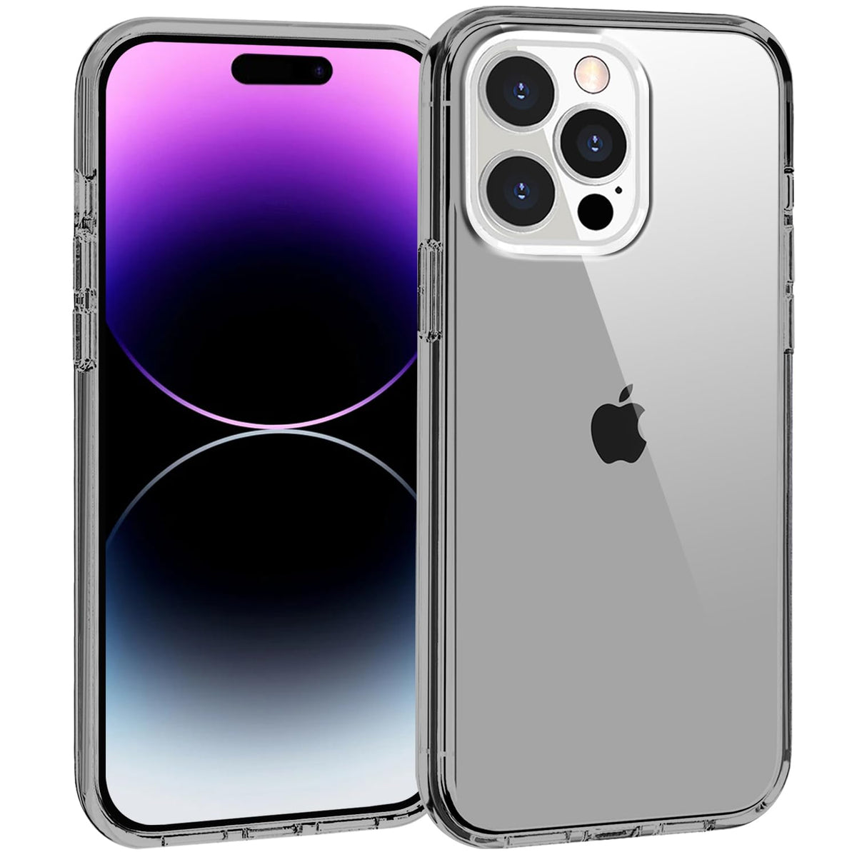 Tenoc Phone Case Compatible With Iphone 14 Pro Max, Gray Case Clear Shockproof Protective Bumper Slim Cover For 6.7 Inch