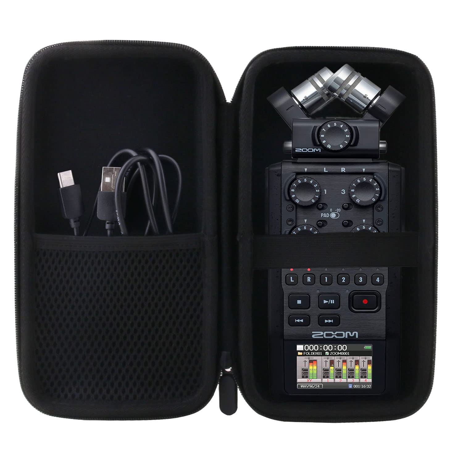 Waiyucn Hard Eva Carrying Case For Zoom H6/ H6 Essential Portable Studio Handy Recorder Case.