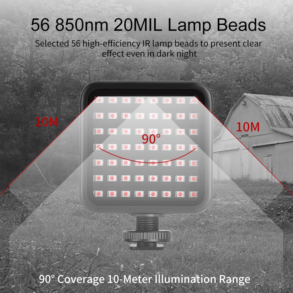 Mini Ir Night Vision Light Infrared Photography Light For Night Vision Video Camera For Night Vlog Video Recording