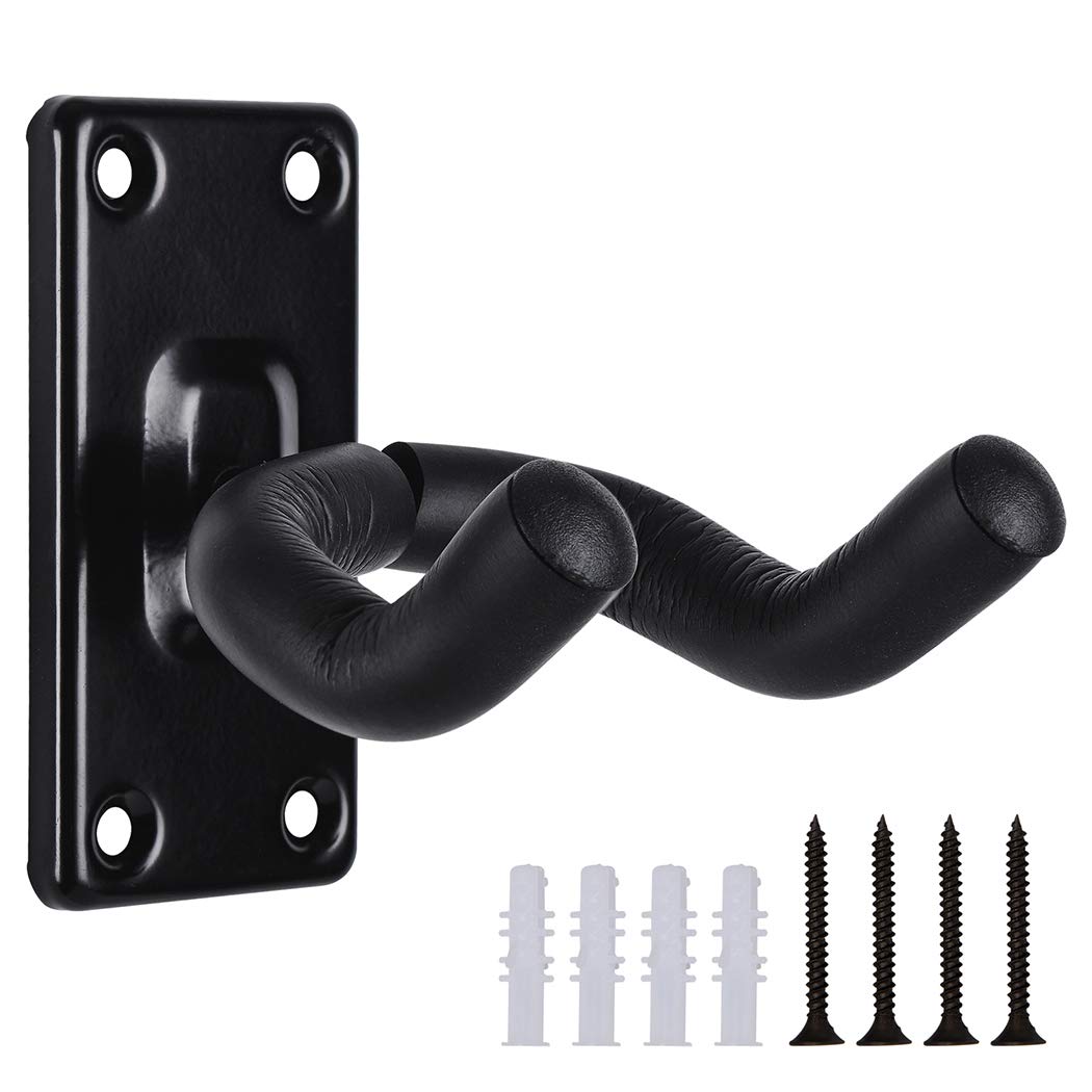 Guitar Wall Mount Hanger,Guitar Hangers,Guitar Wall Hook Black Hooks Metal Guitar Holder