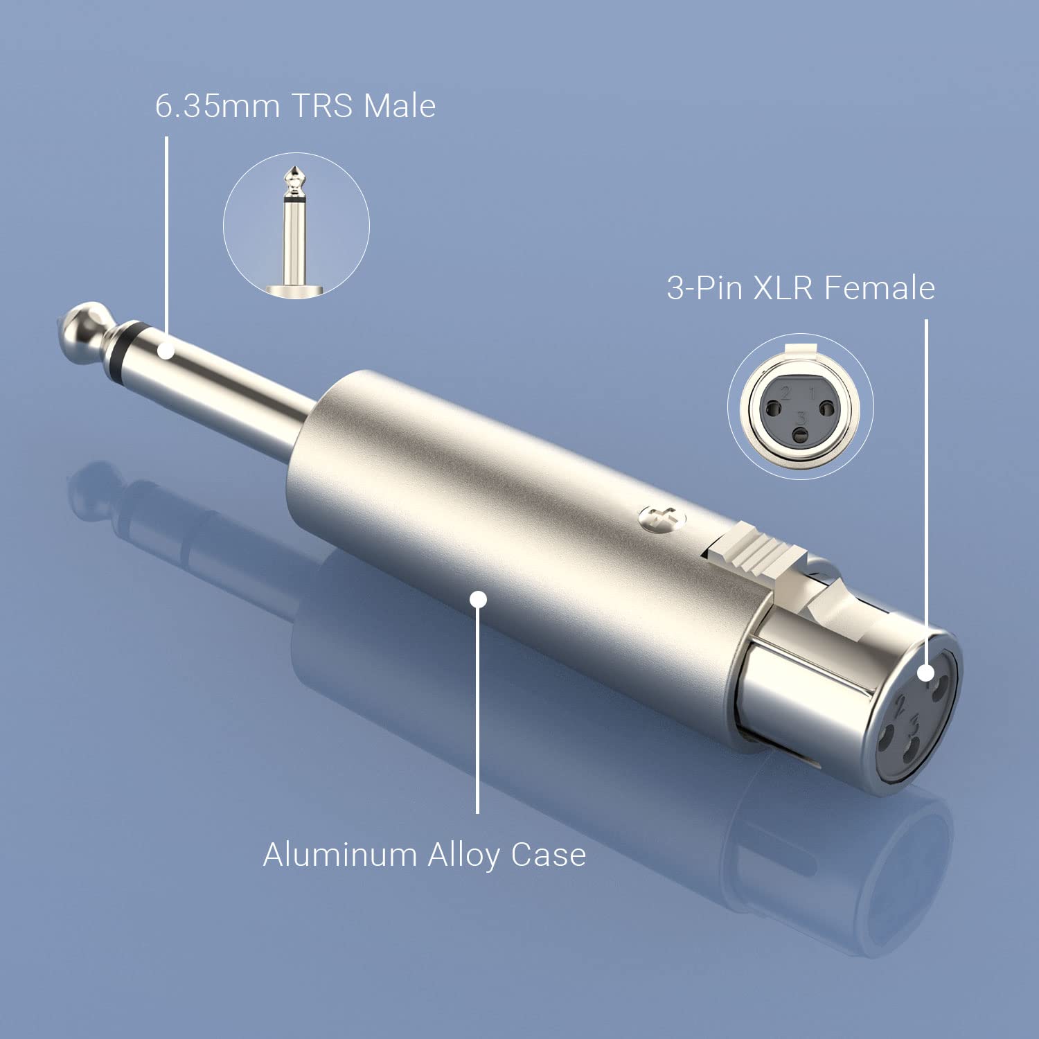 Cubilux Unbalance Xlr Female To 1/4� Ts Male Converter, Xlr To 6.35Mm(Quarter Inch) Ts Mono Adapter For Guitar, Keyboard, Drum, Microphone, Power Amplifier, Mixer, Karaoke System, Speaker, 2 Pack