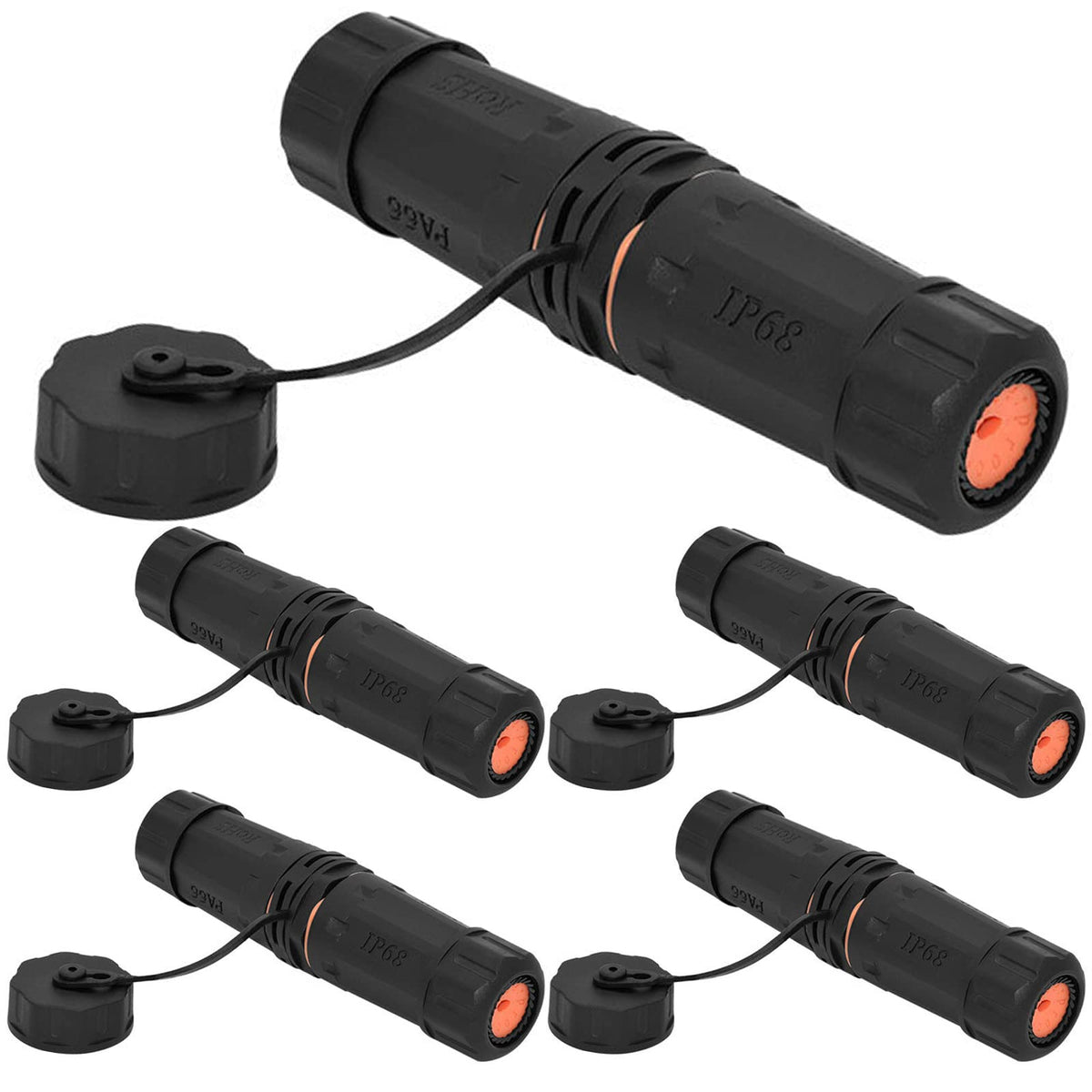 Anmbest 5Pcs Shielded Rj45 Cat6A Waterproof Connector Ip68 Cat5/5E/6 8P8C Ethernet Lan Cable Coupler Female To Female Outdoor Ne