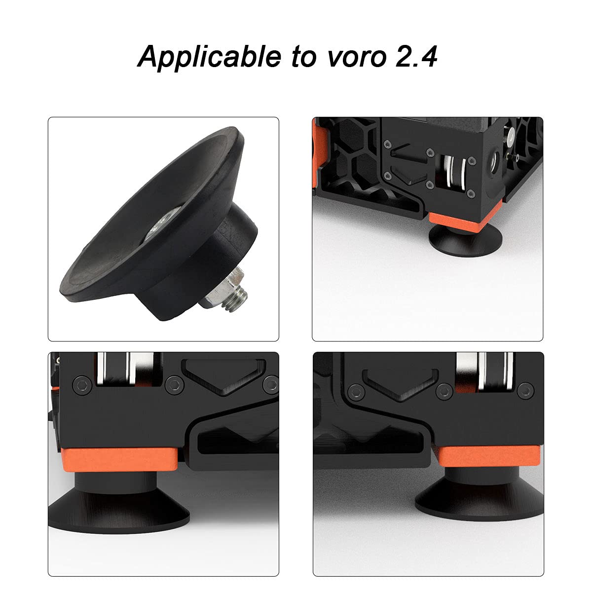 Fysetc 4Pcs 3D Printer Feet Vorn 2.4 Air Compressor Rubber Feet : Anti Vibration Rubber Landing Mat With M6 Screws And Nuts Horn