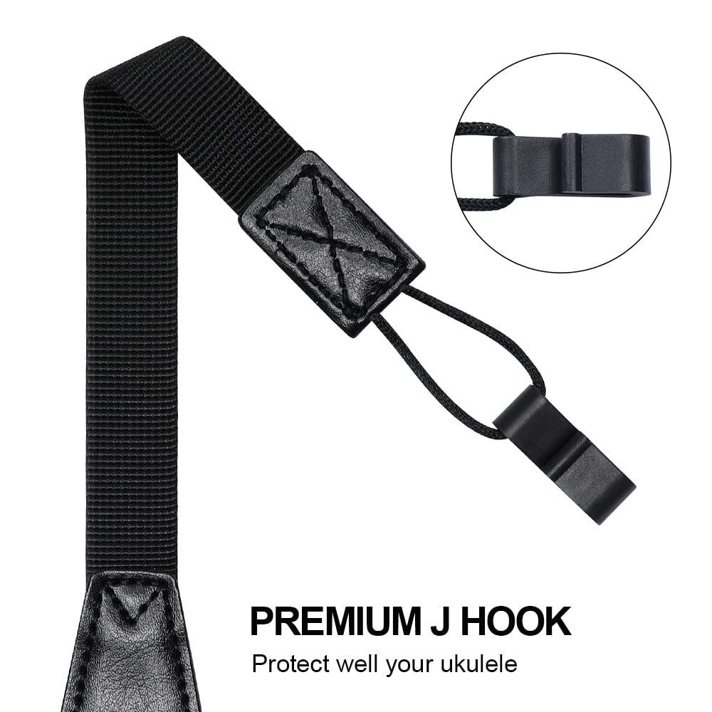 IHOBOR Ukulele Strap, Adjustable Double J Hook, Jacquard Dandelion, Fits Most Standard Uke Sizes, Easy to Use, 1.57" Size