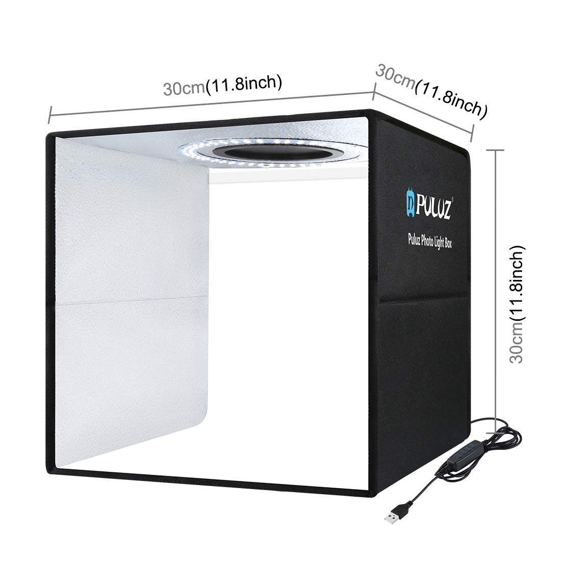 Puluz 12''  12'' Portable Photography Light Box,Dimmable Photo Studio Light Box With 112 High Cri Led Lights & 6 Pvc Backdrops &