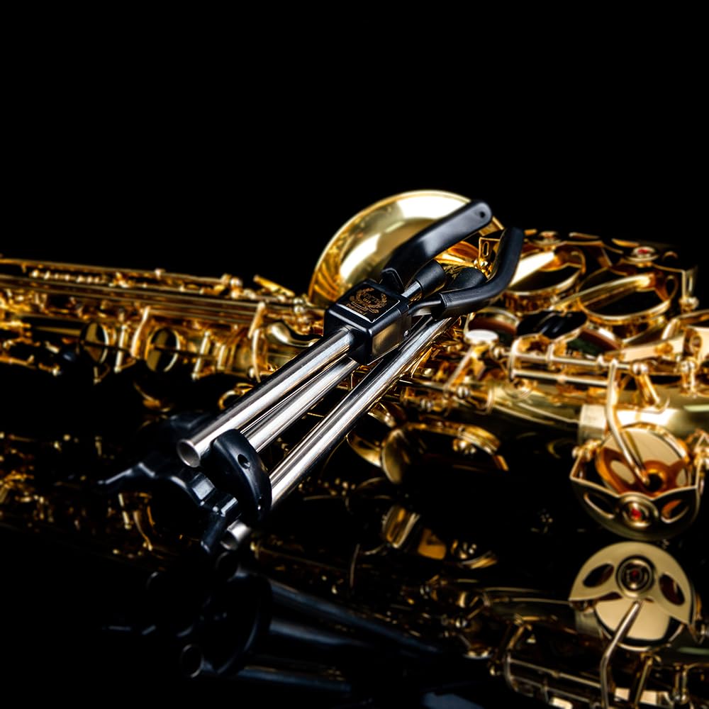 Rhythm Foldable Alto Saxophone Stand Stainless Steel Sax Stand Holder Portable Saxophone Bracket Adjustable Stand