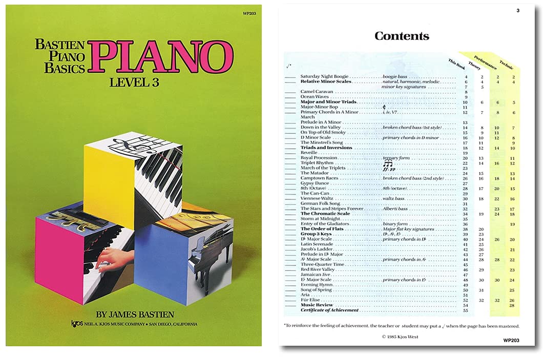 Bastien Piano Basics Level 3 Learning Set By Bastien   Lesson, Theory, Performance, Technique & Artistry Books & Juliet Music Pi