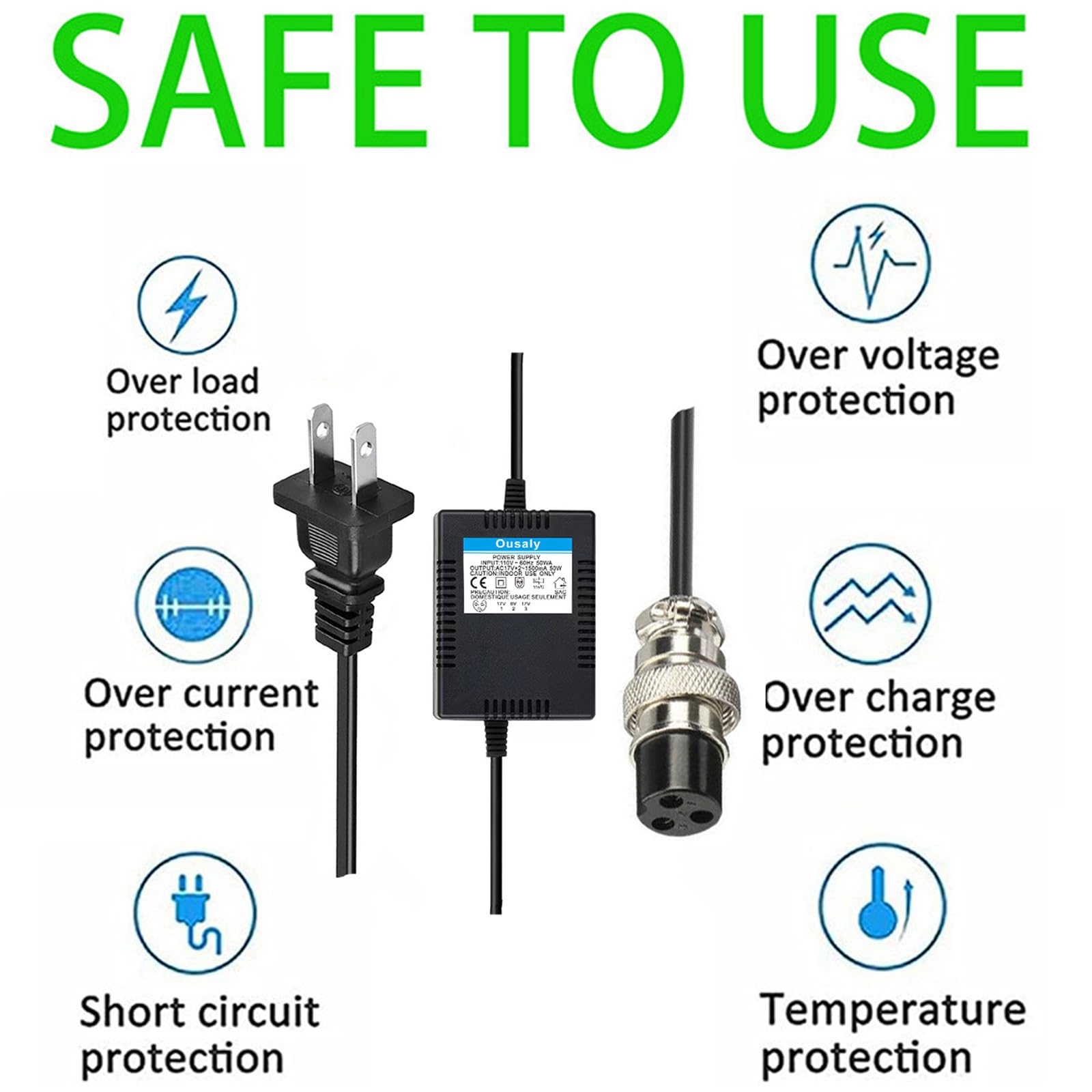 Ac17Vx2 1500Ma For Mixing Console Mixer Power Supply Ac Adapter 3-Pin Connector Plug For Yamaha F4/F7/6Fx/Mg82X/Mg10U/Mg10Xuf/Pa