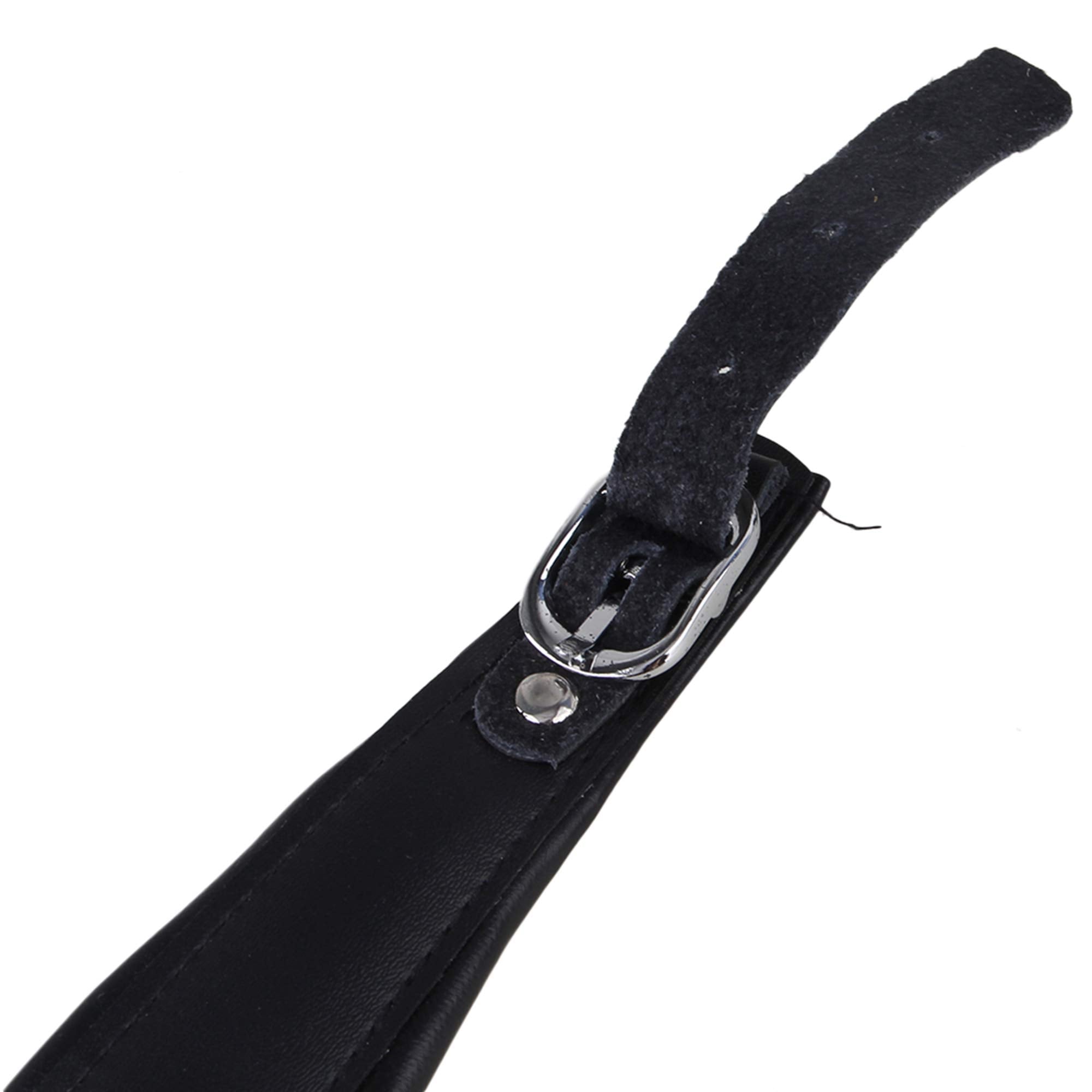 Yibuy Adjustable Accordion Shoulder Strap Set Pu Leather Black Set Of 2