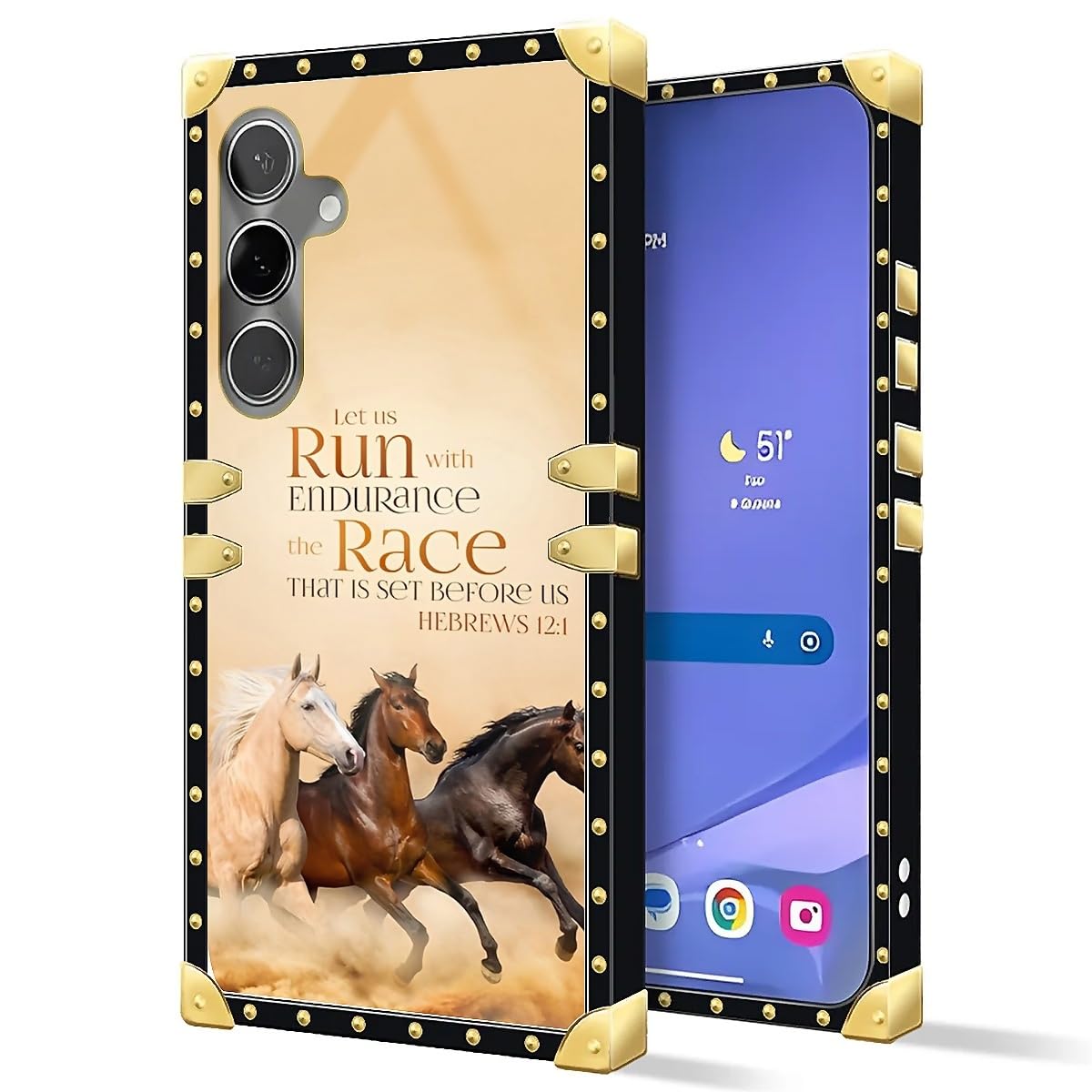 Tamefox Compatible With Samsung Galaxy S25 Ultra Case,Christian Positive Quotation Horse Exquisite Patterns Soft Tpu Shockproof