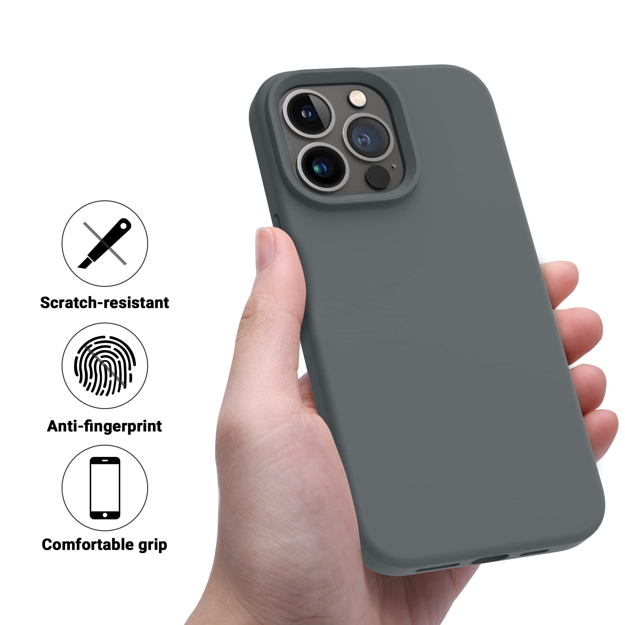 Otofly Designed For Iphone 14 Pro Case, Silicone Shockproof Slim Thin Phone Case For Iphone 14 Pro 6.1 Inch (Space Gray)
