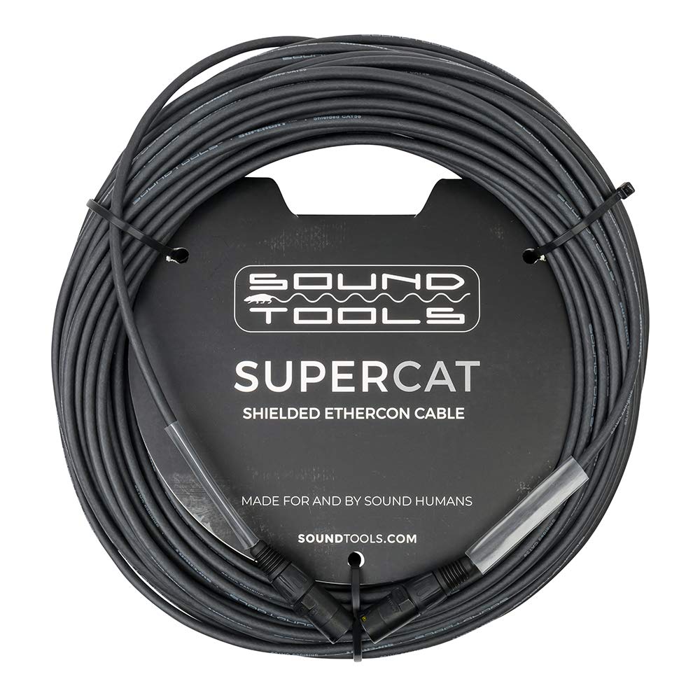 Soundtools Supercat Professional Grade Shielded Cat5E Ethercon Cable, Flexible Polyurethane Jacket, Neutrik Connectors (330 Feet On Drum, Black)