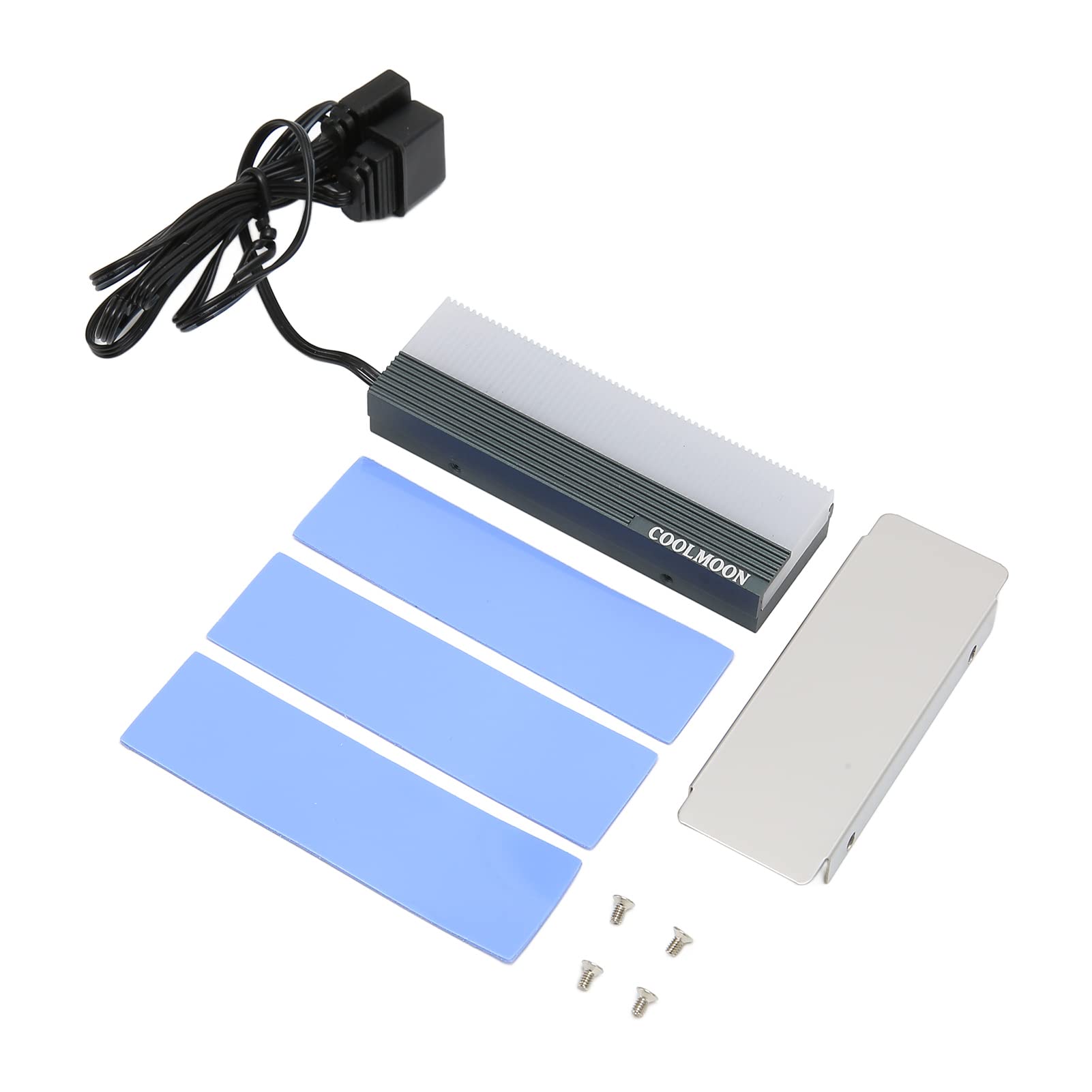 Diyeeni M.2 Ssd Heatsink Heat Sink, Aluminum Heat Sink Cooler Fin Cooling For 2280 M.2 Ssd, 5V 3 Pin Radiator Heatsink With Dual