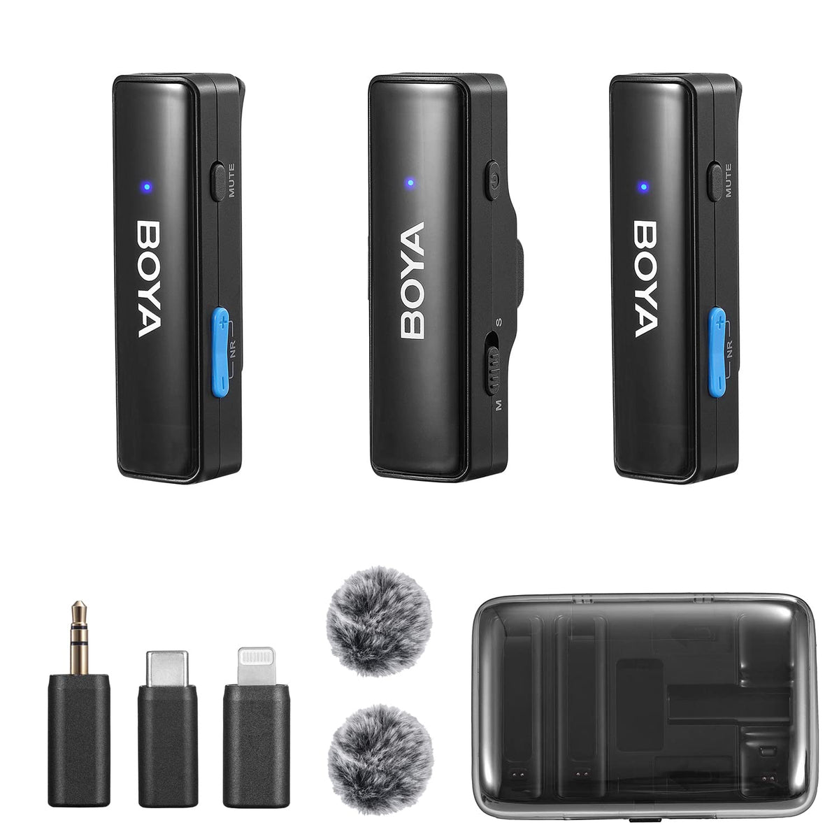Boya Boyalink Wireless Lavalier Microphone For Iphone/Android/Camera Vlogging, All In One Lapel Dual Mic System & Lightning & Us