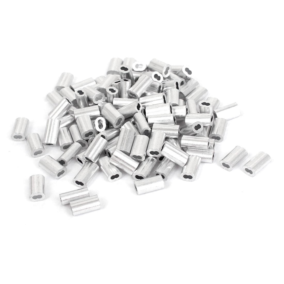 Uxcell 1.2Mm Wire Rope Aluminum Sleeves Clip Fittings Cable Crimps 100Pcs
