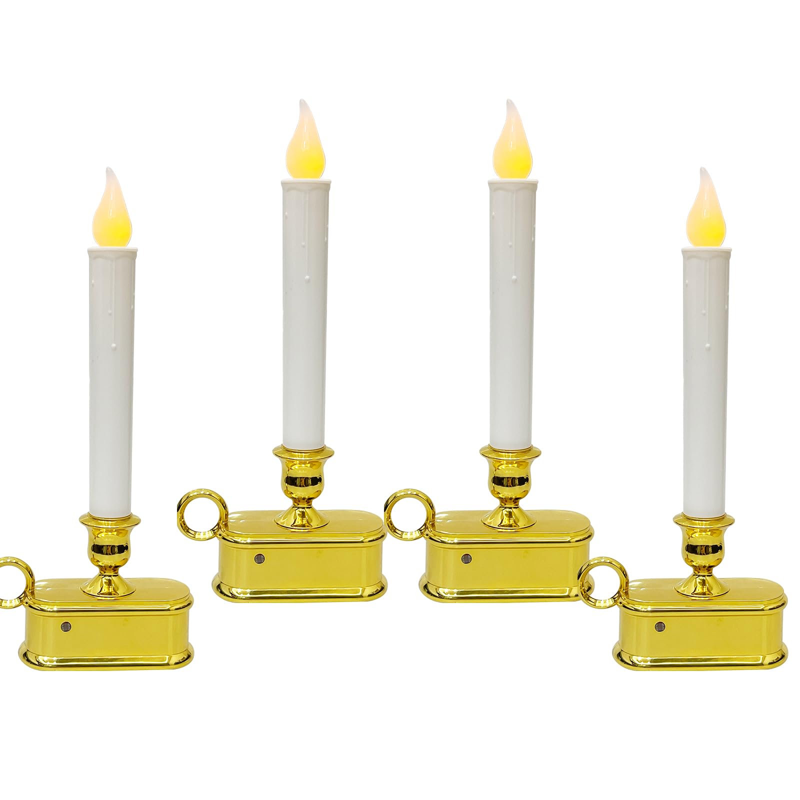 Romasaty 4 Pack Christmas Window Candle Lamps With Sensor Dusk To Dawn,10 Inch Battery Operated Led Window Candles With Flickeri