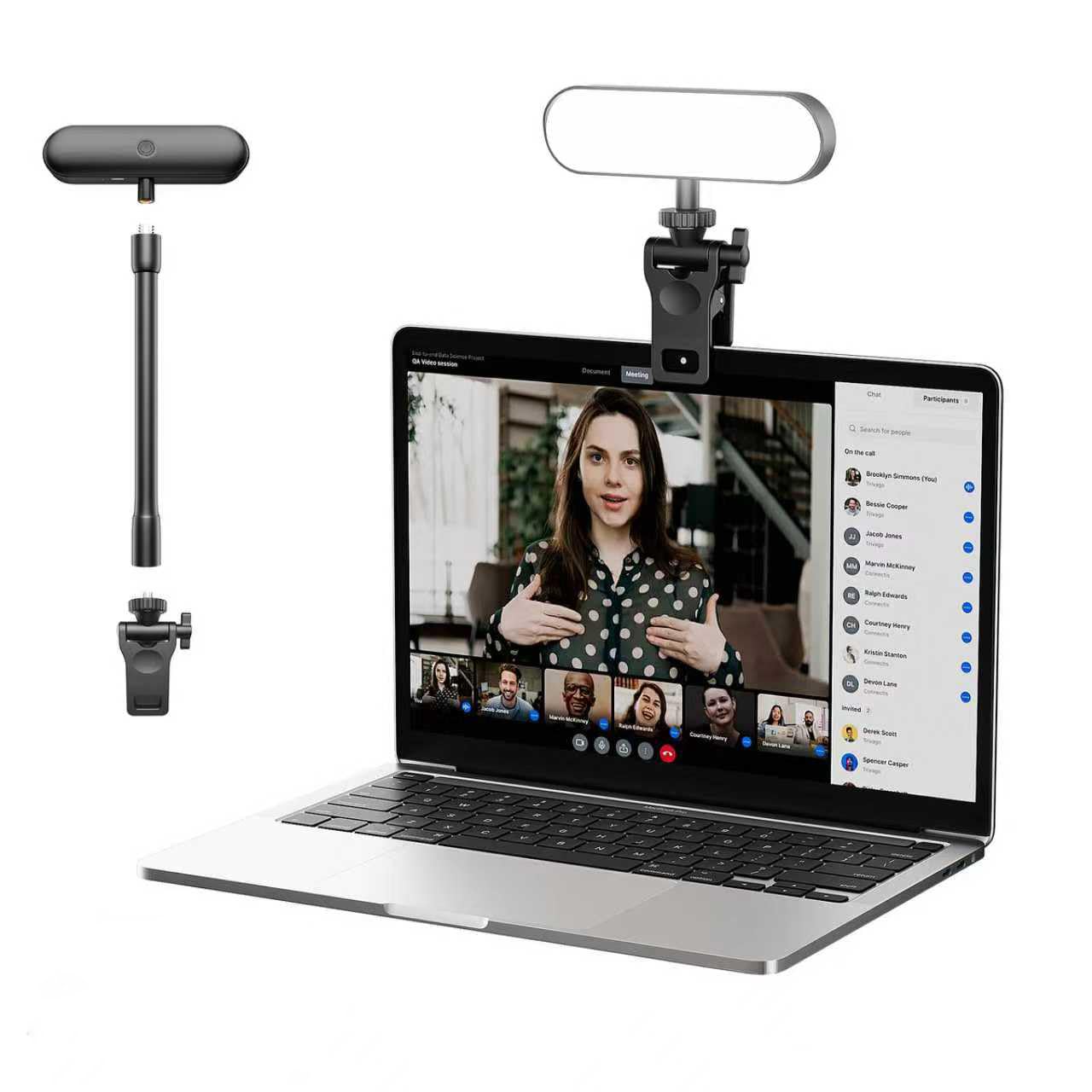 Video Conference Lighting,Rechargeable LED Streaming Light, 360 Rotatable Zoom Lighting for Computer,Eye Caring Webcam Laptop Ri