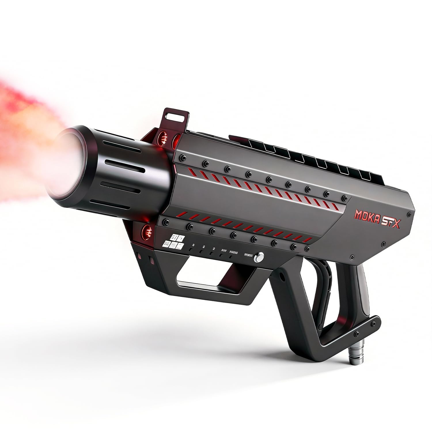 MOKA SFX Handheld CO2 Cannon with LED Lights Co2 Jet Machine with Adjustable Shoulder Strap 10ft CO2 Hose Quick Connect Fitting 