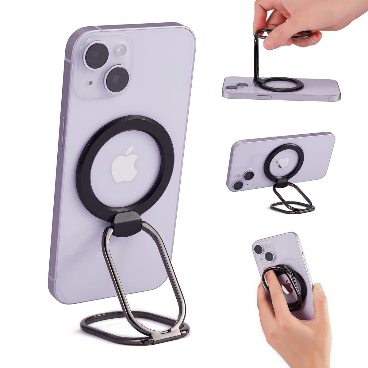 Rimyam Magnetic Phone Ring Holder For Magsafe Finger Grip Kickstand Adjustable Phone Ring Stand Mag Safe Accessories For Iphone1