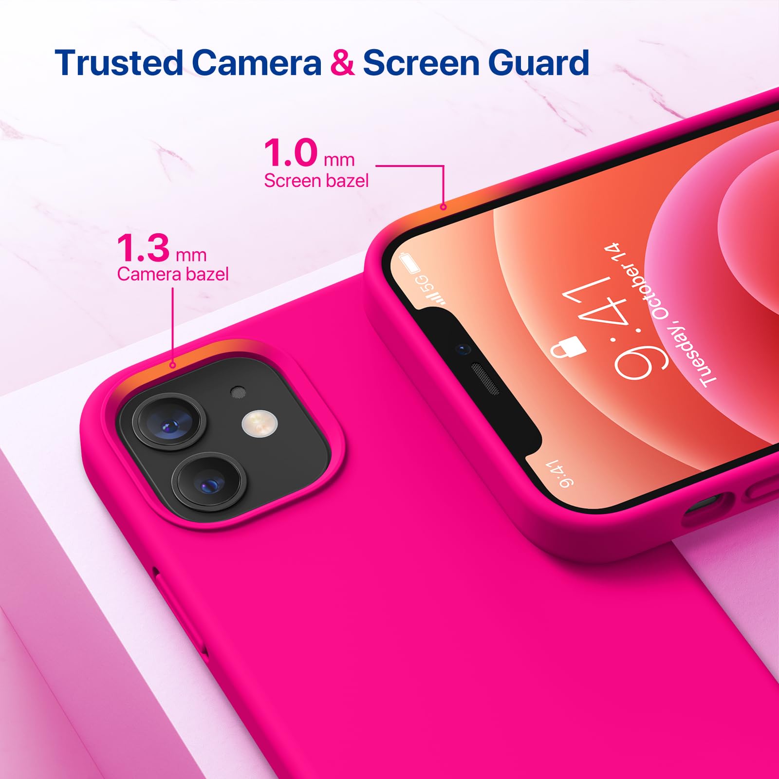 Miracase Compatible With Iphone 12 Case And Iphone 12 Pro Case, Liquid Silicone Gel Rubber Full Body Protection Shockproof Drop