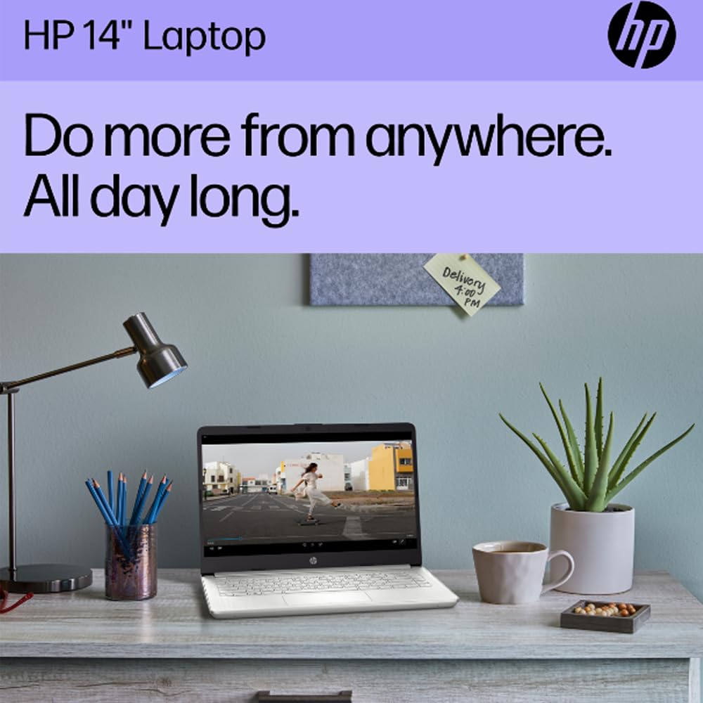 Hp 14 Laptop (14'' Anti-Glare, Intel Celeron N4120, 16Gb Ram, 256Gb Storage (128Gb Emmc + 128Gb Ist Sd Card)) School & Business,