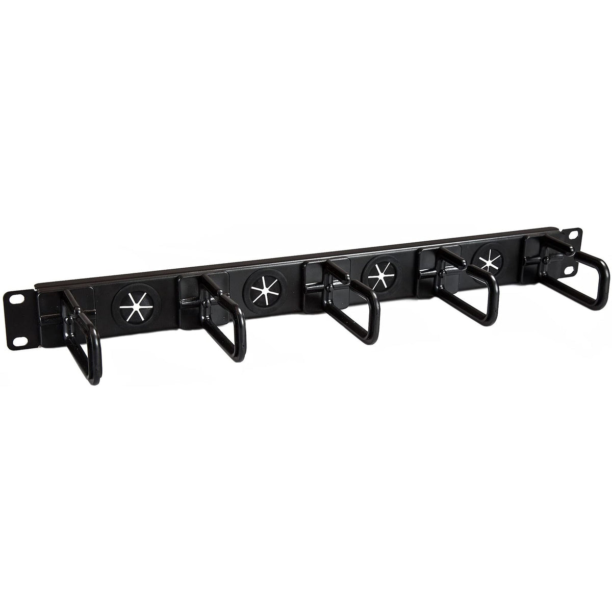 StarTech.com 1U 19' Cable Management Organizer - D Ring Hook Network/Server Rack Cord Manager - Data Center Horizontal Wire Panel with Passthrough Holes w/Mounting HW - EIA/ECA-310-E (CABLMANAGERH)