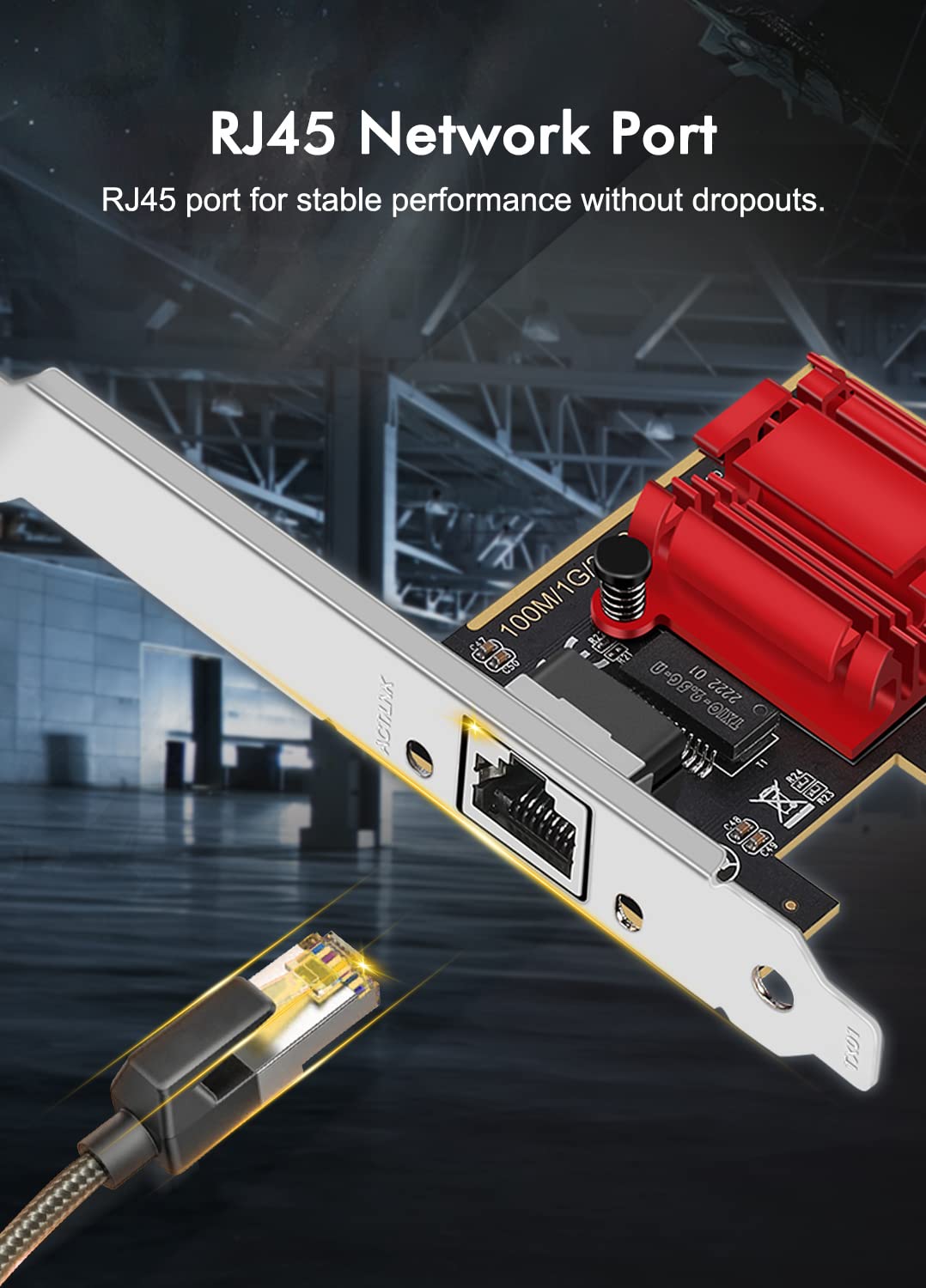 2.5Gb Pcie Network Card, Nicgiga 2.5 Gigabit Ethernet Interface Adapter, With Realtek Rtl8125B, 2.5G Nic Compliant Windows/Linux