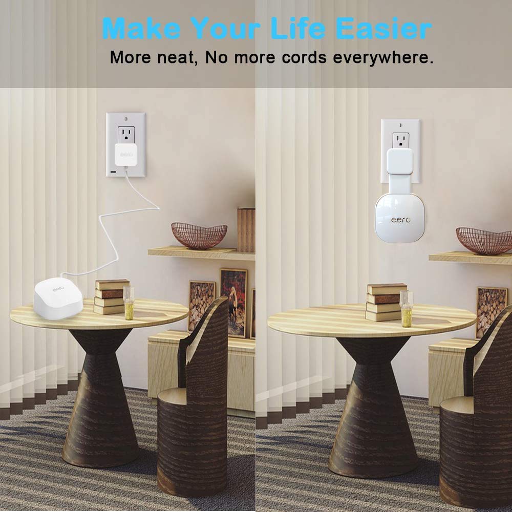 Outlet Wall Mount Only For Eero 6 & Eero 6+ Mesh Wi Fi System, No Messy Wires & Space Saving Outlet Mount Holder For Eero 6 Exte