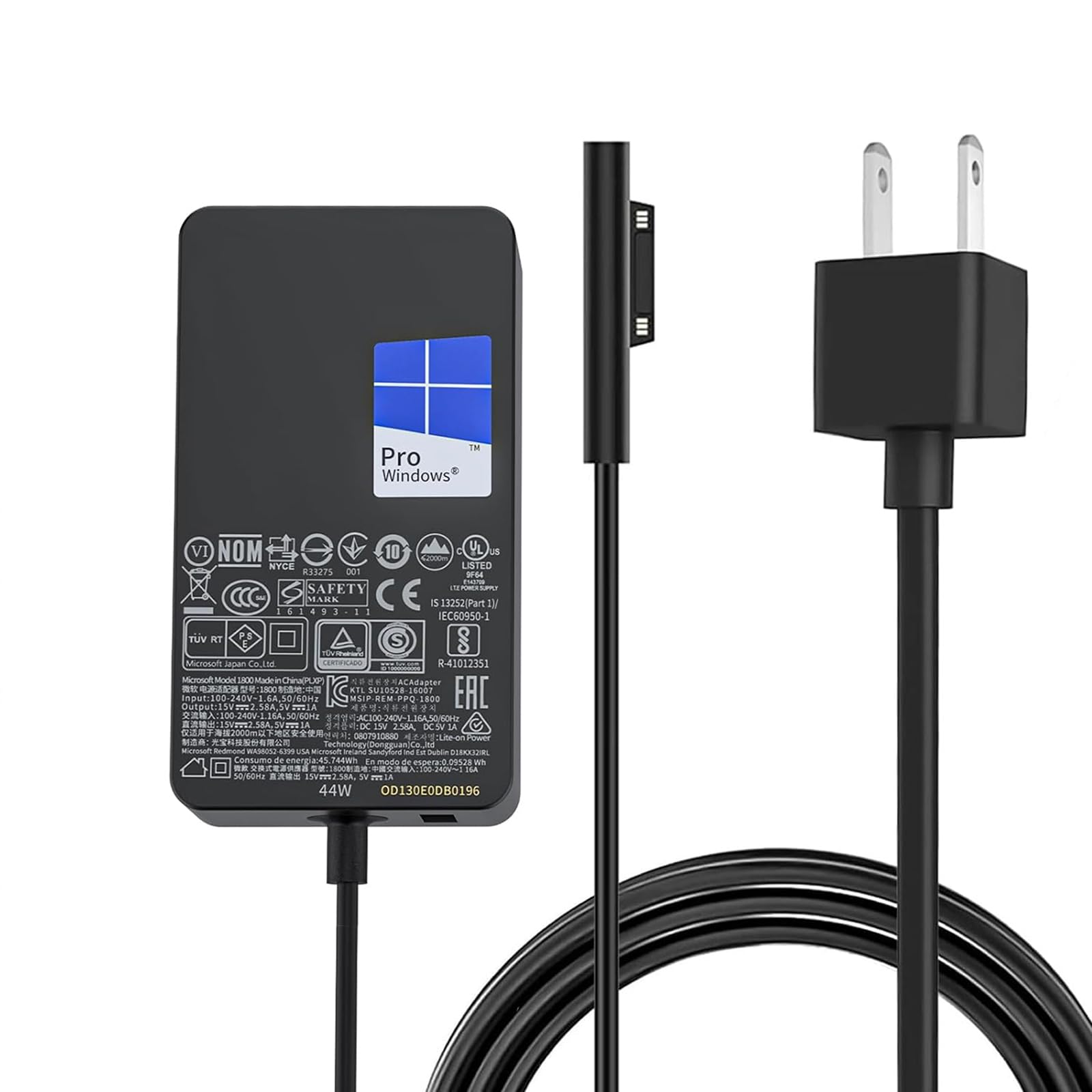 44W 15V 2.58A Surface Pro Ac Laptop Charger For Microsoft Surface Pro 3 Pro 4 Pro 5 Pro 6, Laptop 2/1, Go 2/3 Surface Book 1/2 M