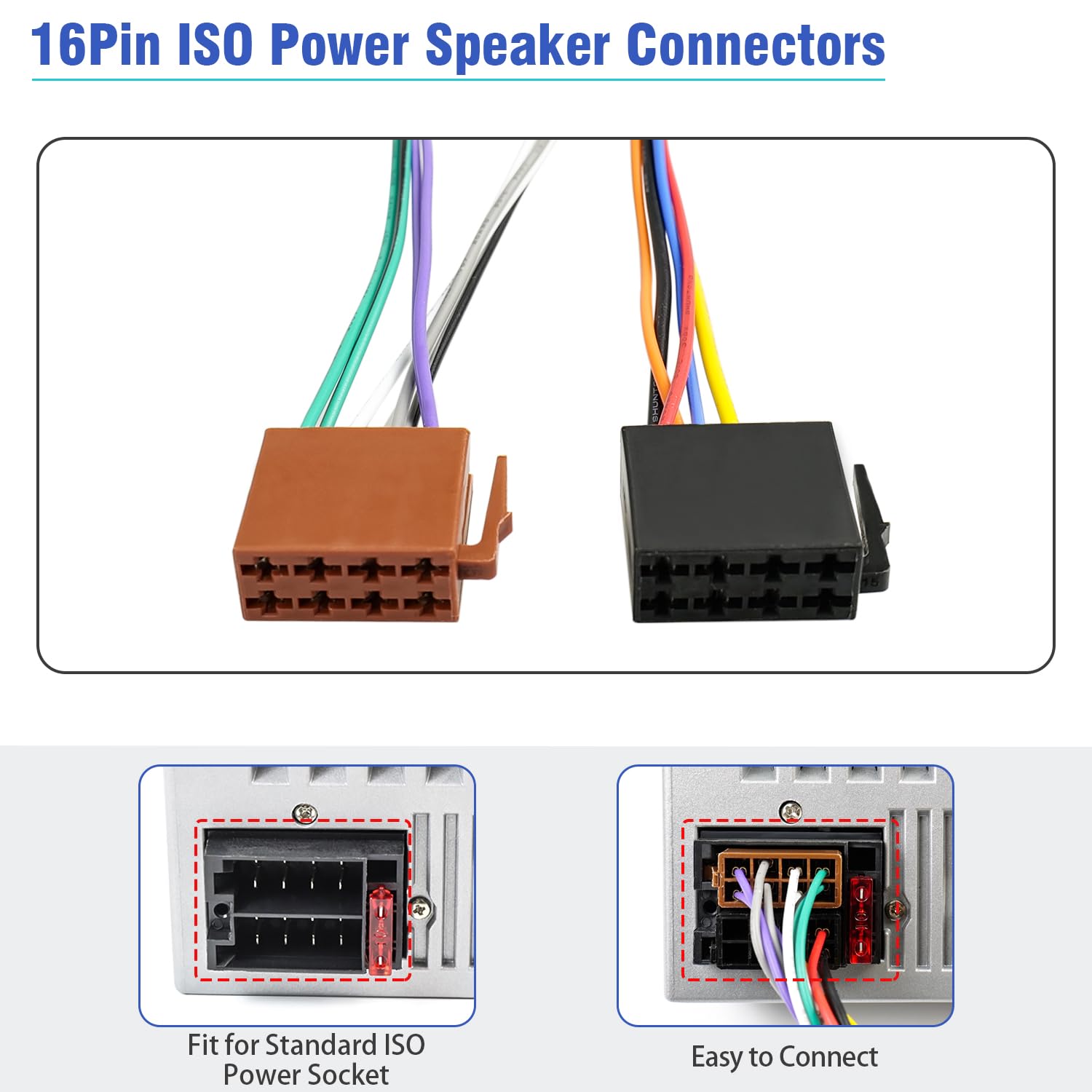 Jayubien Iso Radio Wiring Harness For Nissan Stereo Wire Adapter 1995-2008,Compatible With Infiniti Radio Connector 1990-2008,10