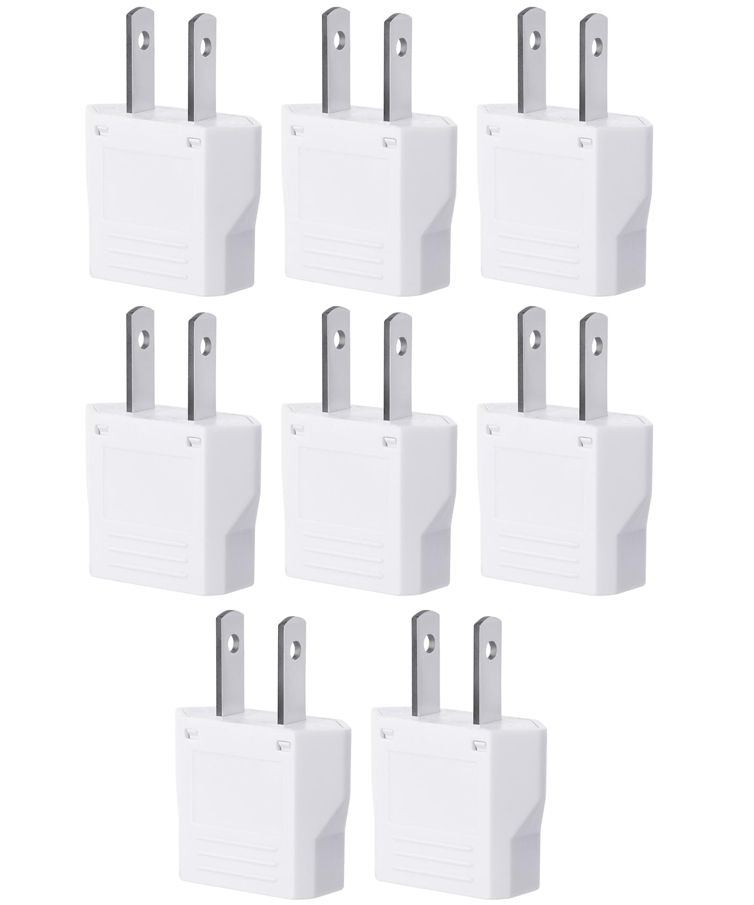 Bates  European To Us Plug Adapter, 8 Pack, Eu To Us Plug Adapter