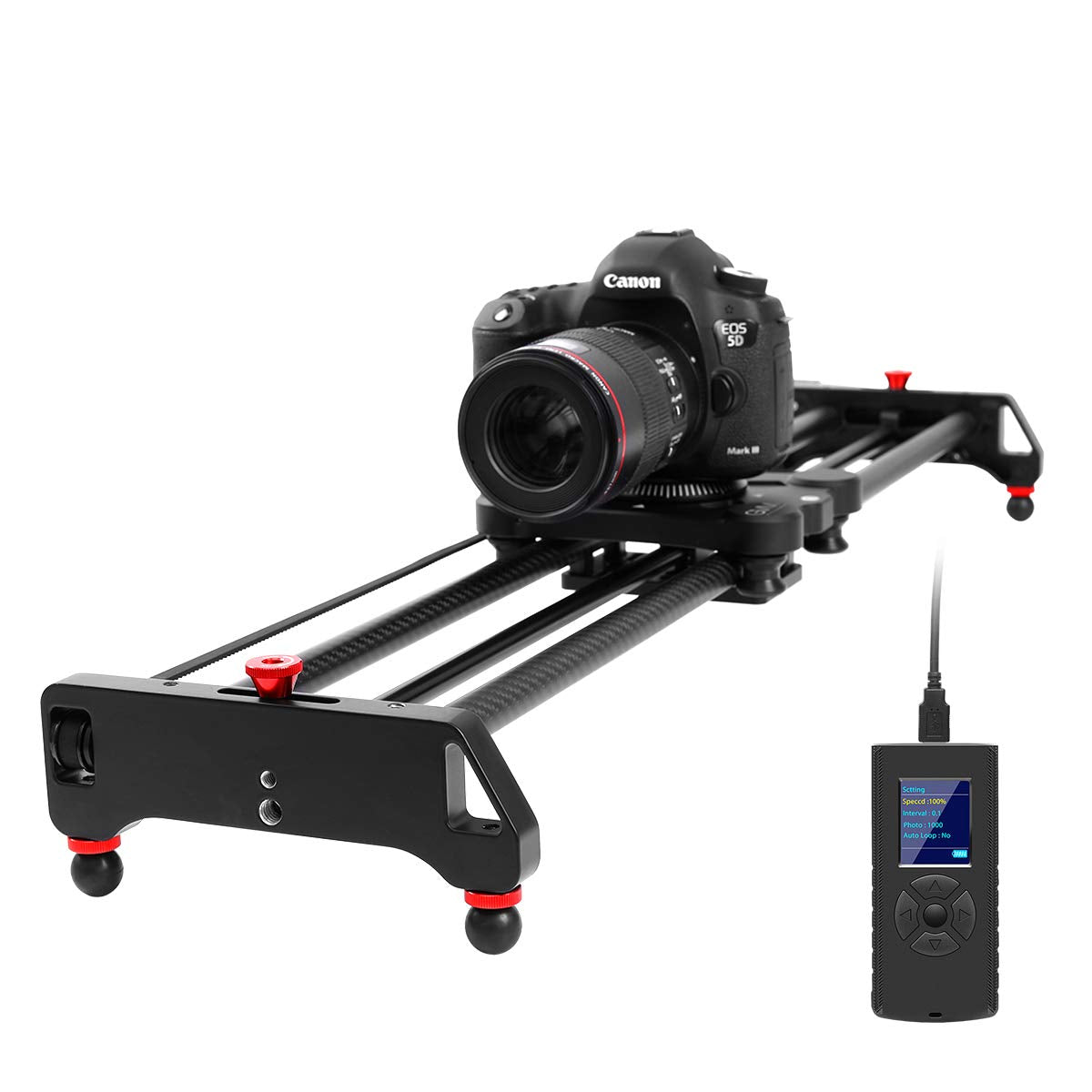 Gvm Motorized Camera Slider, 31'' Carbon Fiber Dolly Rail Camera Slider With Time Lapse Photography, Tracking Shooting And 120 D