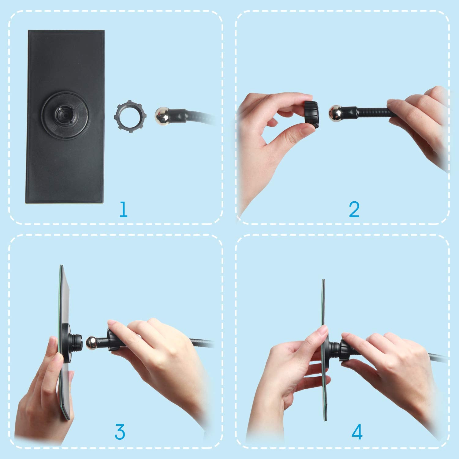 CQNET Clip On Convex Mirror for Office Safety, 6.7"x2.9", Adjustable, Unframed Metal Design