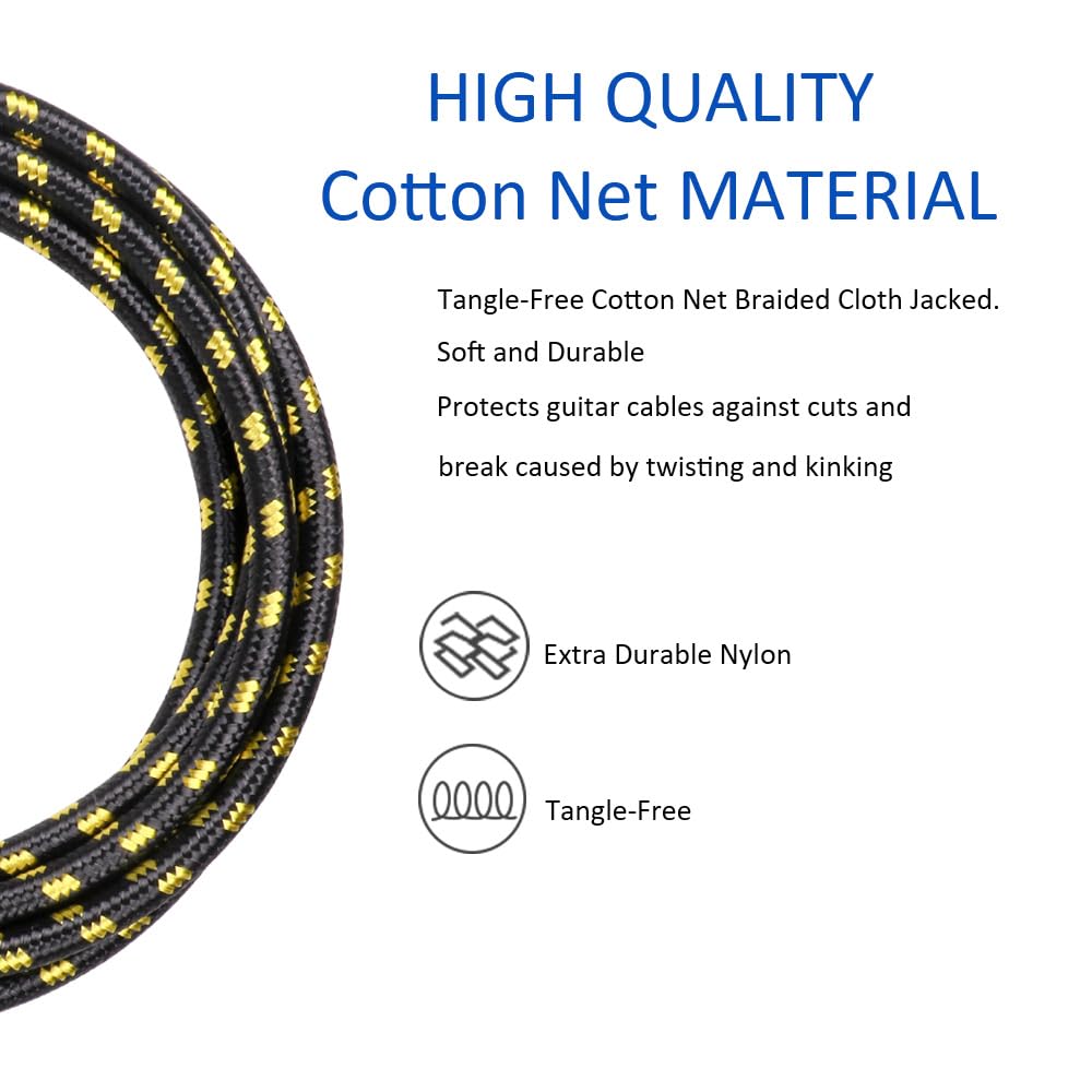 Dremake 3Ft Jack 6.35Mm Ts 1/4 Inch Male To 1/4 Inch Male Guitar Cable 6.35Mm Quarter Inch Audio Guitar Instrument Speaker Cord