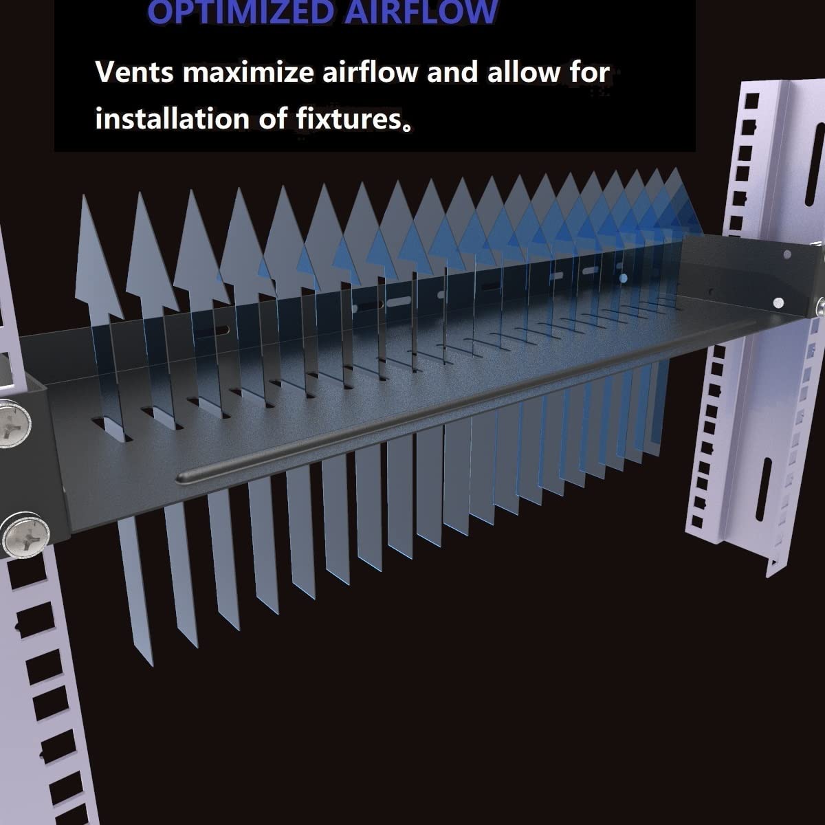 Jingchengmei 1U Vented Rack Shelf Universal Rack Tray No Lip For 19 Inches Network Cabinet Or Server Rack (6 Inches Deep)