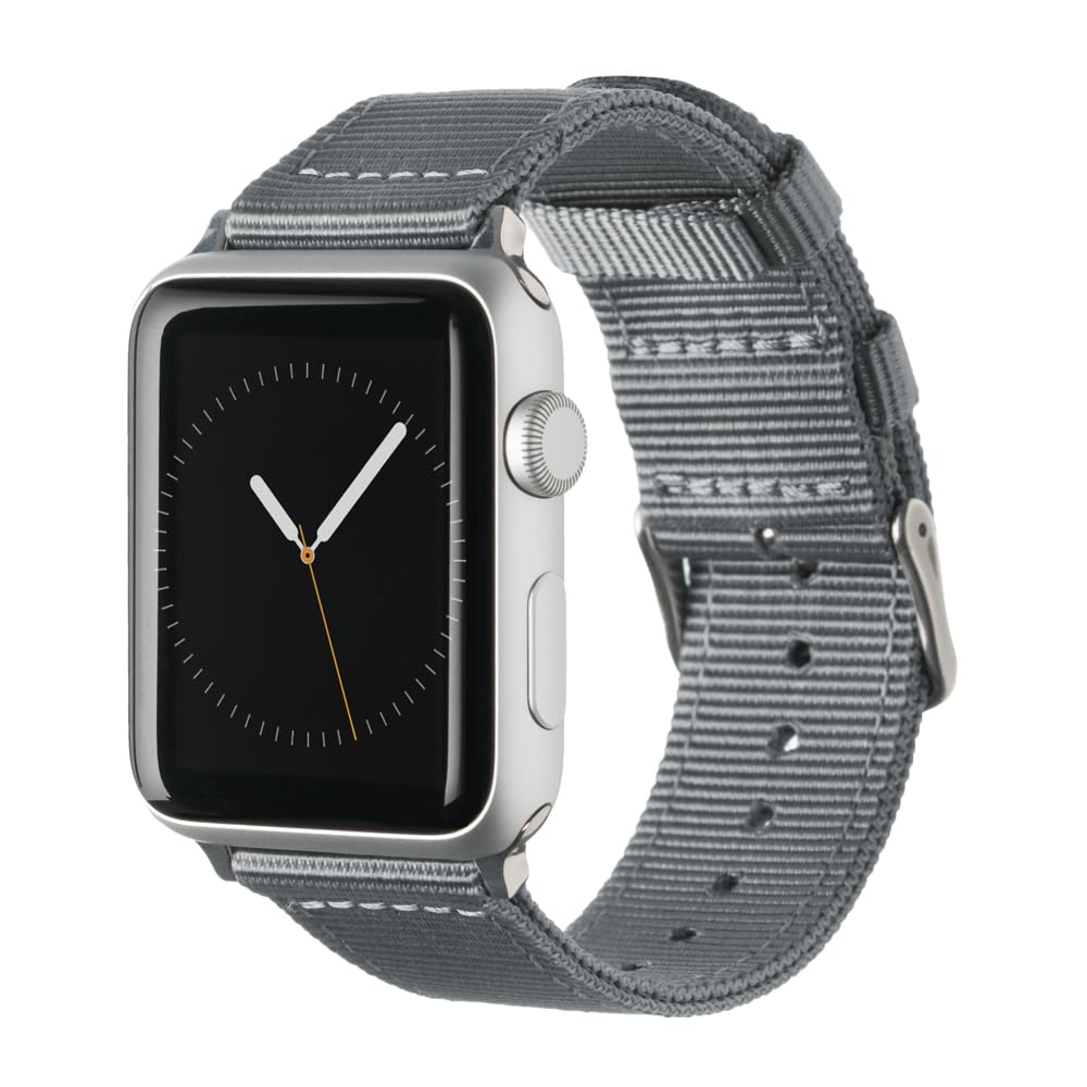 Archer Watch Straps - Premium Nylon Straps for Apple Watch (Gray, Stainless, 44/45/46/49mm)