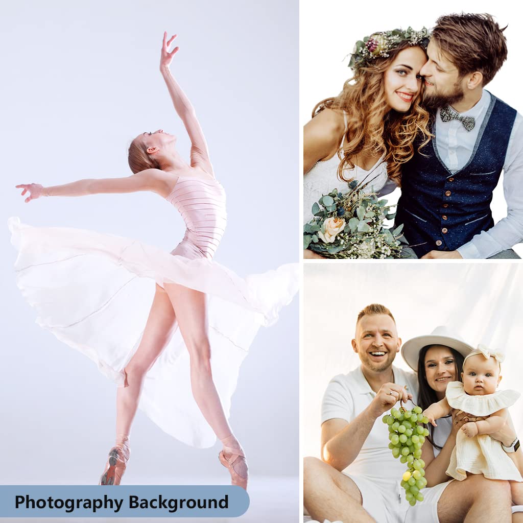 10X20Ft White Photo Backdrops For Photography, Lcuirc Two Rod Pocket White Backdrops Curtain For Parties, Polyester White Backgr