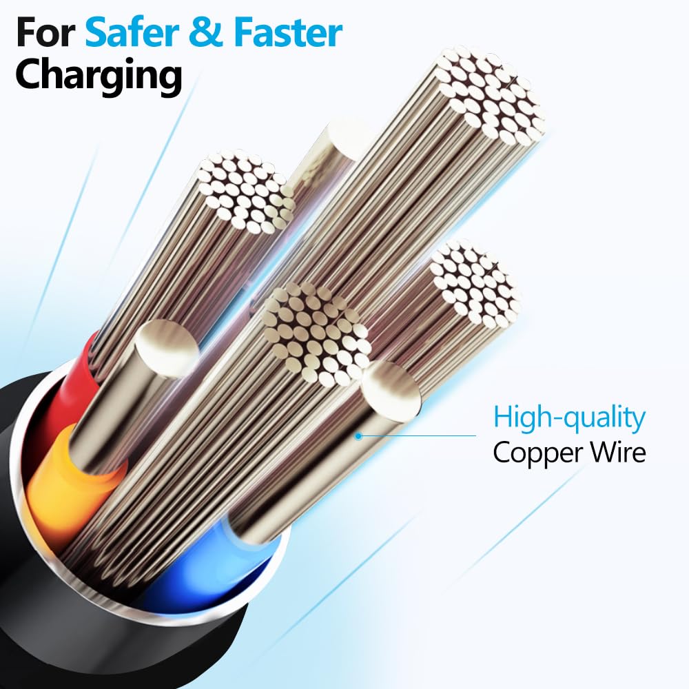 Puxnoin Multi Charging Cable 5 In 1, 2Pack 4Ft Multi Usb Charger Cable Universal Multiple Charging Cord With Usb C/Micro Usb Con