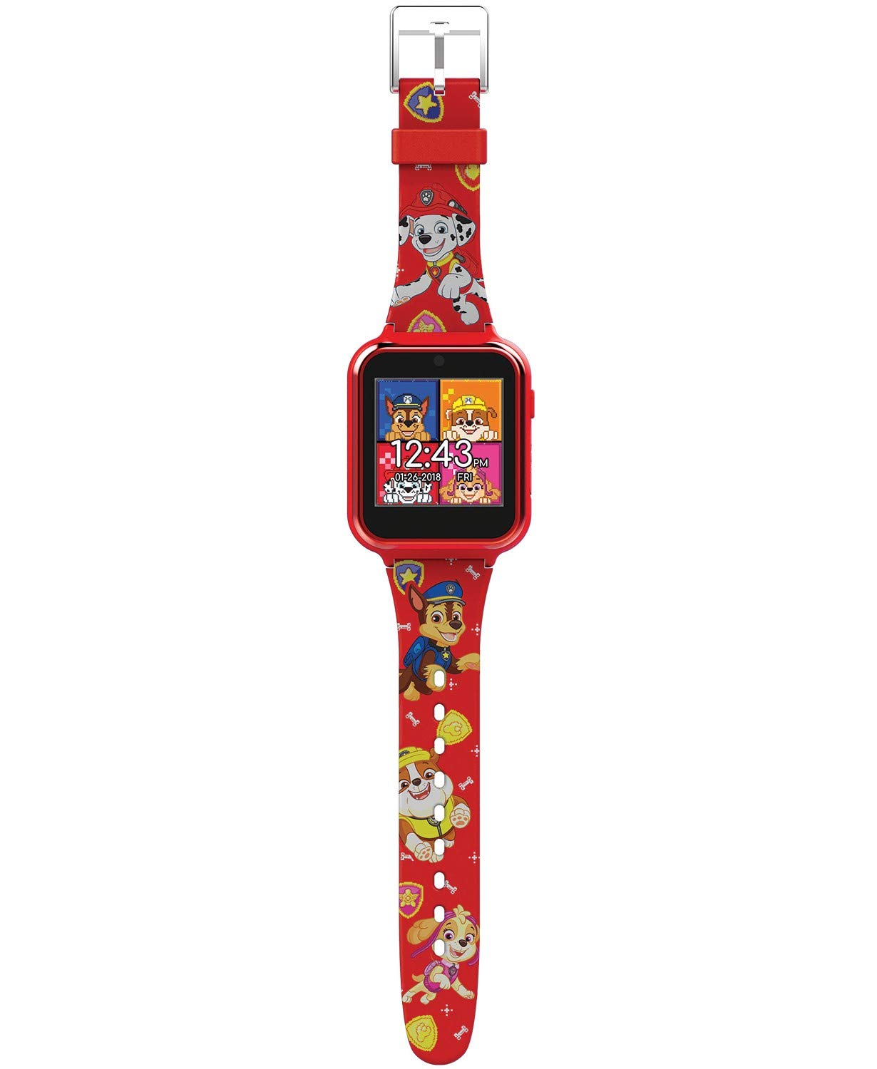 Accutime Kids Nickelodeon Paw Patrol Red Educational Touchscreen Smart Watch Toy For Toddlers, Boys, Girls   Selfie Cam, Learnin