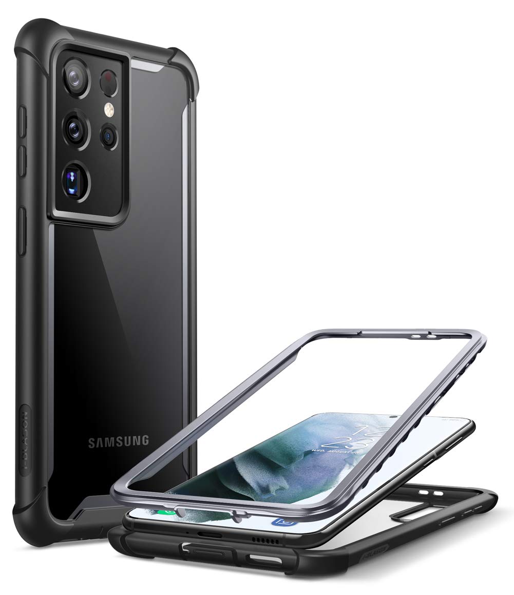 I Blason Case For Samsung Galaxy S21 Ultra 5G (2021) Transparent Protection Bumper Tpu Shockproof [Ares Series] Without Screen P