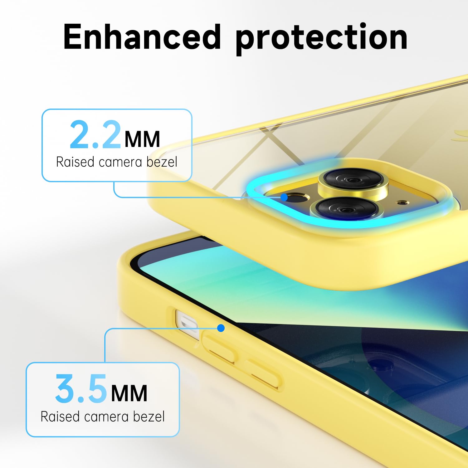 Loeoel For Iphone 13 Case Clear, Transparent Hybrid 13 Case [Hard Plastic & Soft Silicone Bumper] Acrylic Non Yellowing Thin Sli