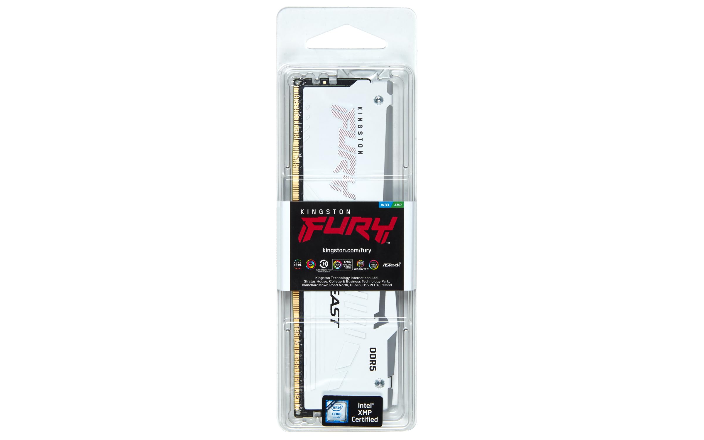 Kingston Fury Beast White Rgb Expo 32Gb 6000Mt/S Ddr5 Cl30 Dimm Desktop Gaming Memory Single Module   Kf560C30Bwea 32