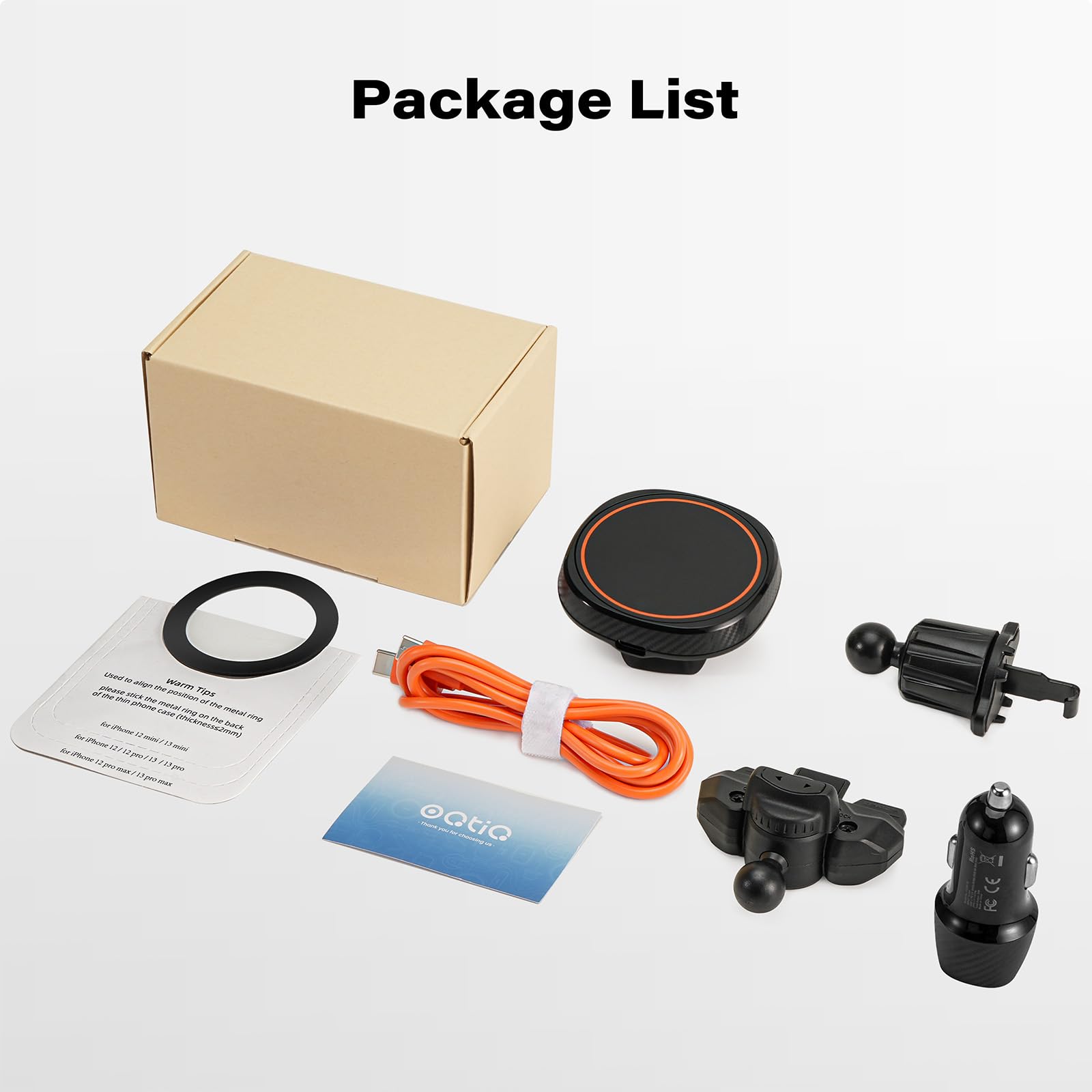 Oqtiq Qi2-Certified Magnetic Wireless Charging Car Mount Cd Phone Holder Compatible With Magsafe Iphone 16-12 Series
