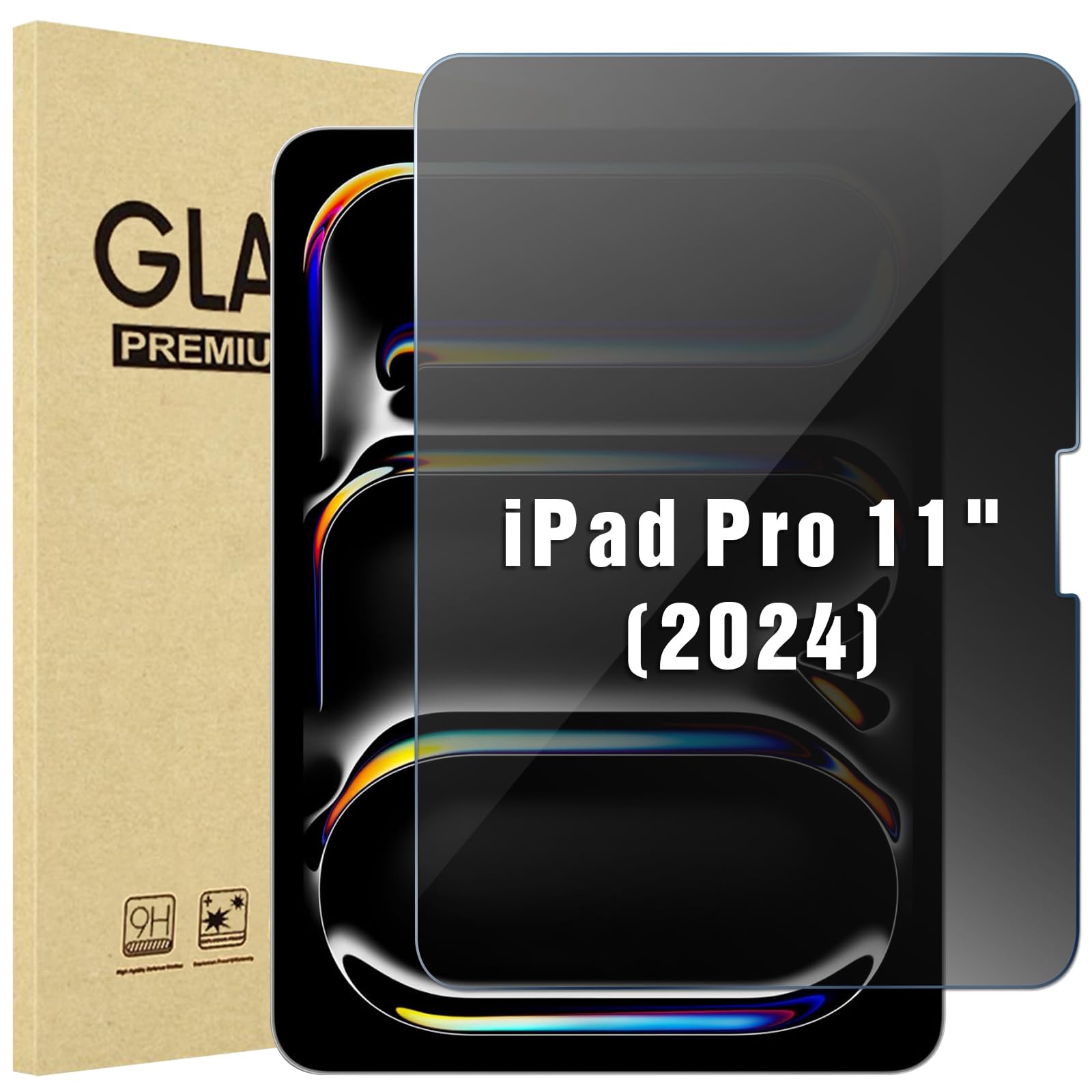 Procase 1 Pack Screen Protector For Ipad Pro 11 Inch M4 2024, Privacy Anti Spy Tempered Glass Film For Ipad Pro 11'' 5Th Generat