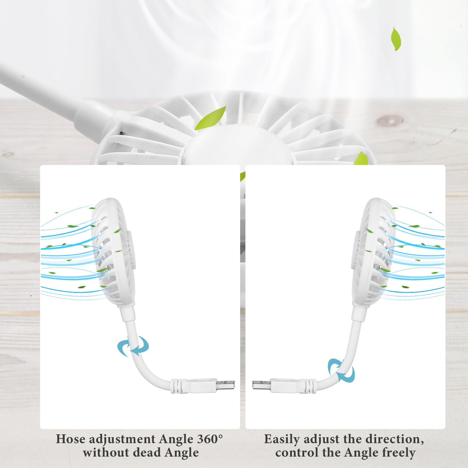 Tujoe 2 Pcs Usb Fan Mini Portable Fan For 360 Degree Rotation Usb Desk Fan Small Personal Fan Compatible With All Usb Outputs Su