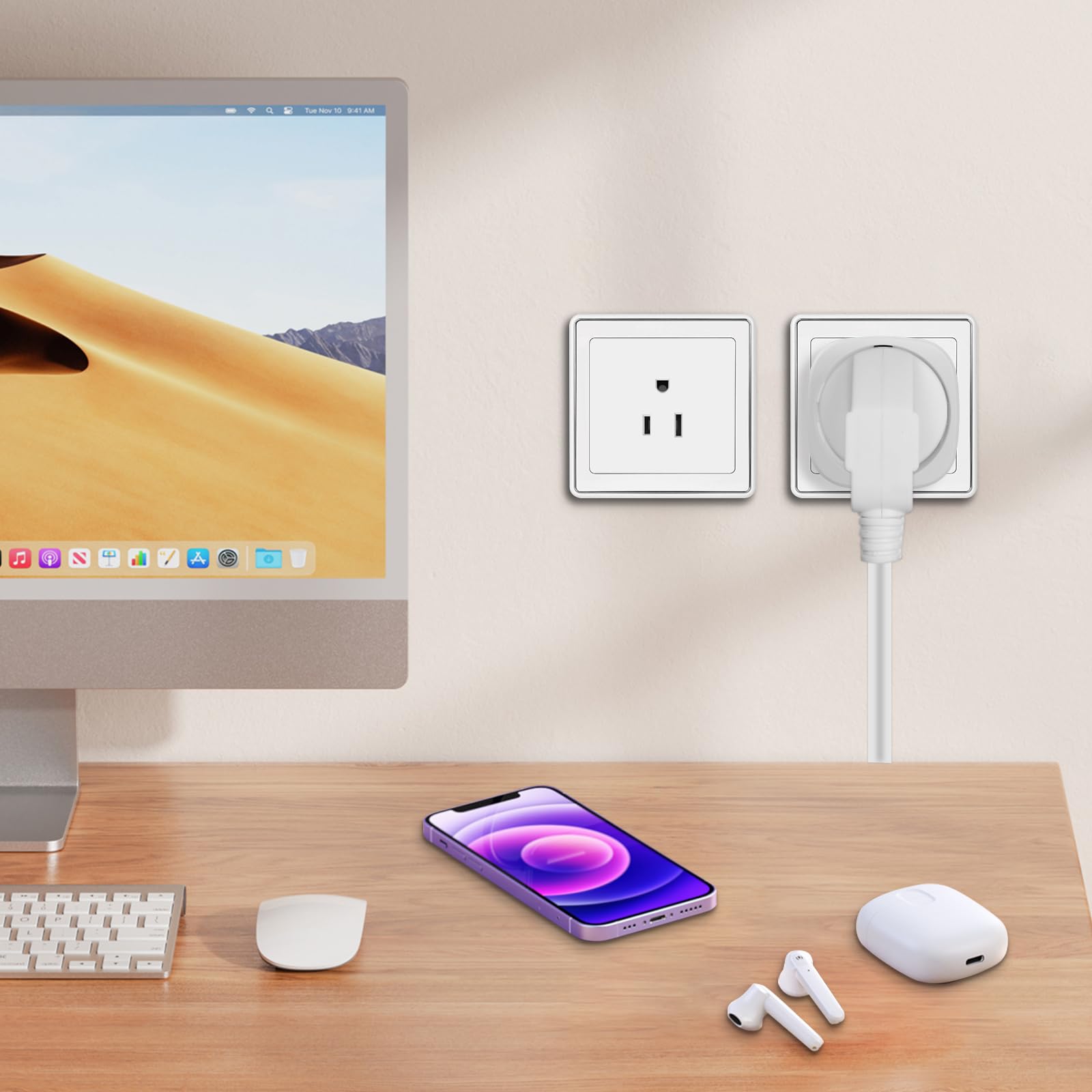 Europe To Us Plug Adapter,Xgjuce European To Us Plug Travel Adapter, Adapter Plug Converter Plug Adapter Europe To Usa 2 Pack